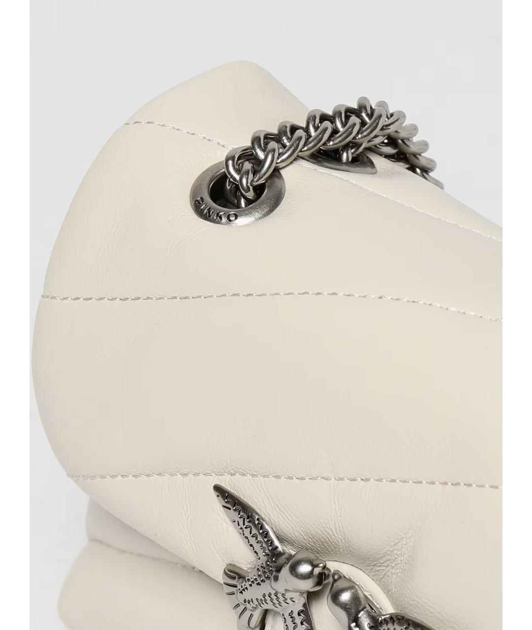 PINKO Белая кожаная сумка через плечо, фото 3