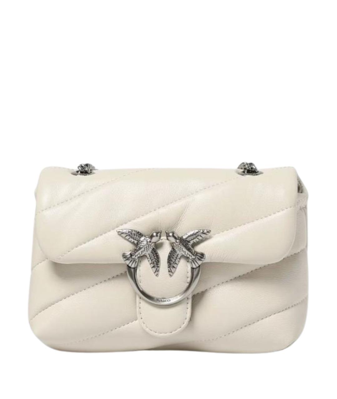 PINKO Белая кожаная сумка через плечо, фото 1