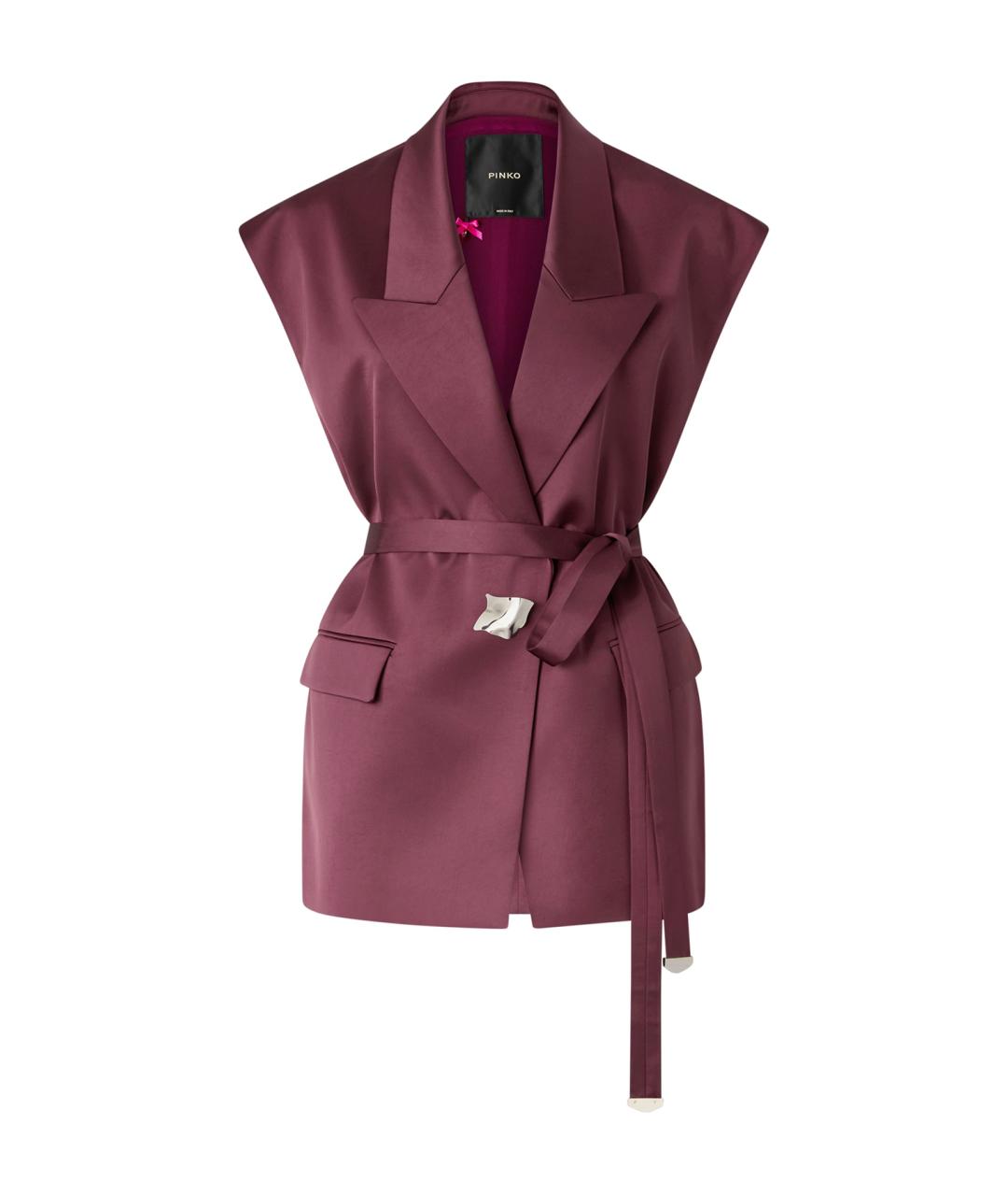 PINKO Бордовый ацетатный жилет, фото 1