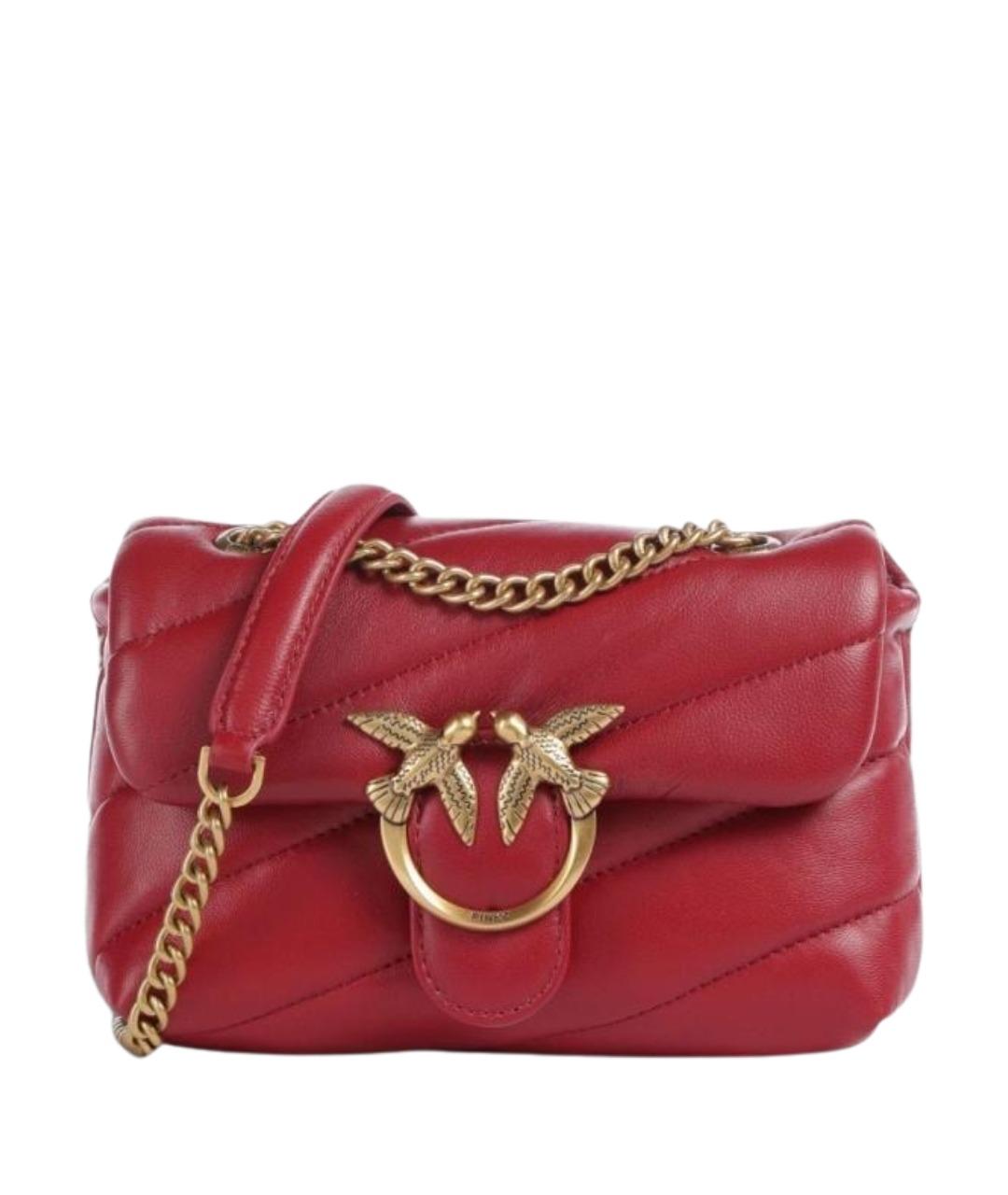 PINKO Красная кожаная сумка через плечо, фото 1