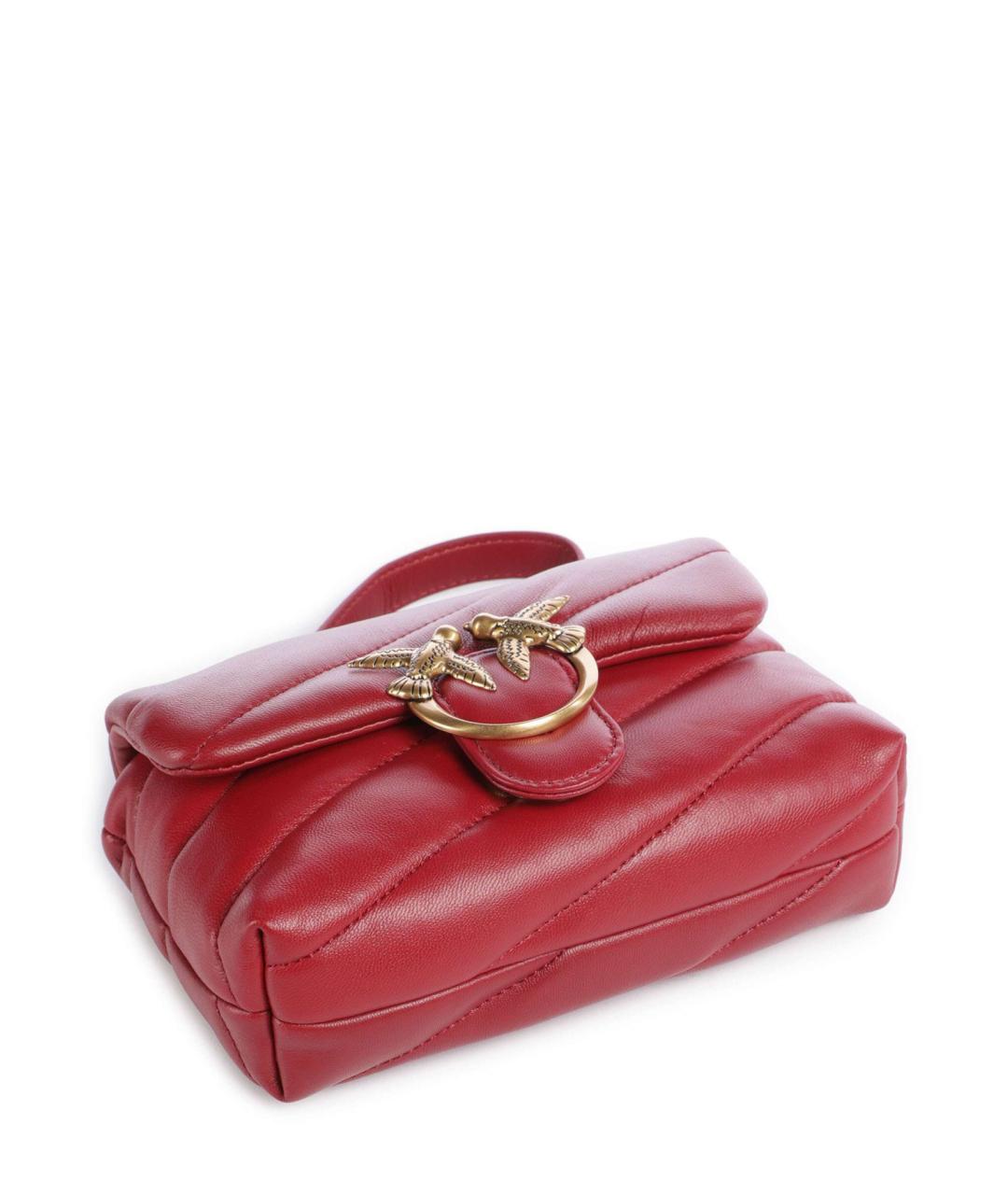 PINKO Красная кожаная сумка через плечо, фото 4