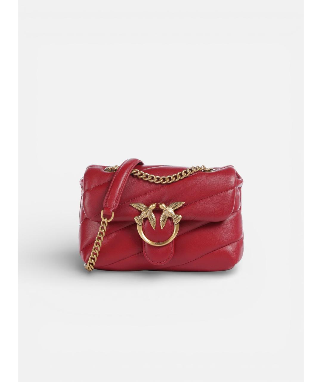 PINKO Красная кожаная сумка через плечо, фото 6