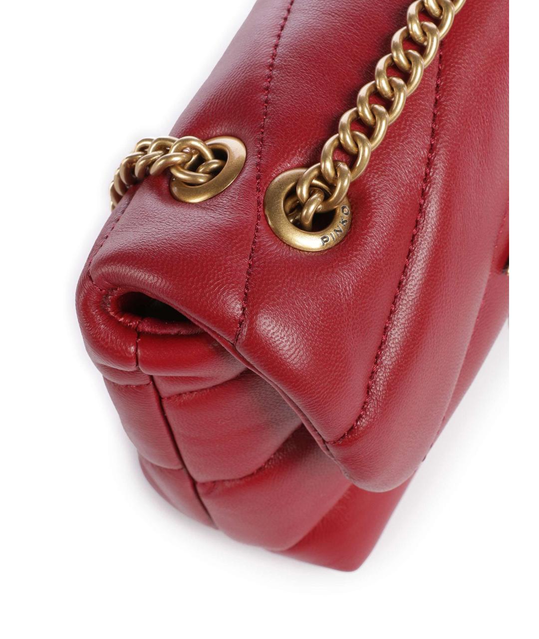 PINKO Красная кожаная сумка через плечо, фото 3