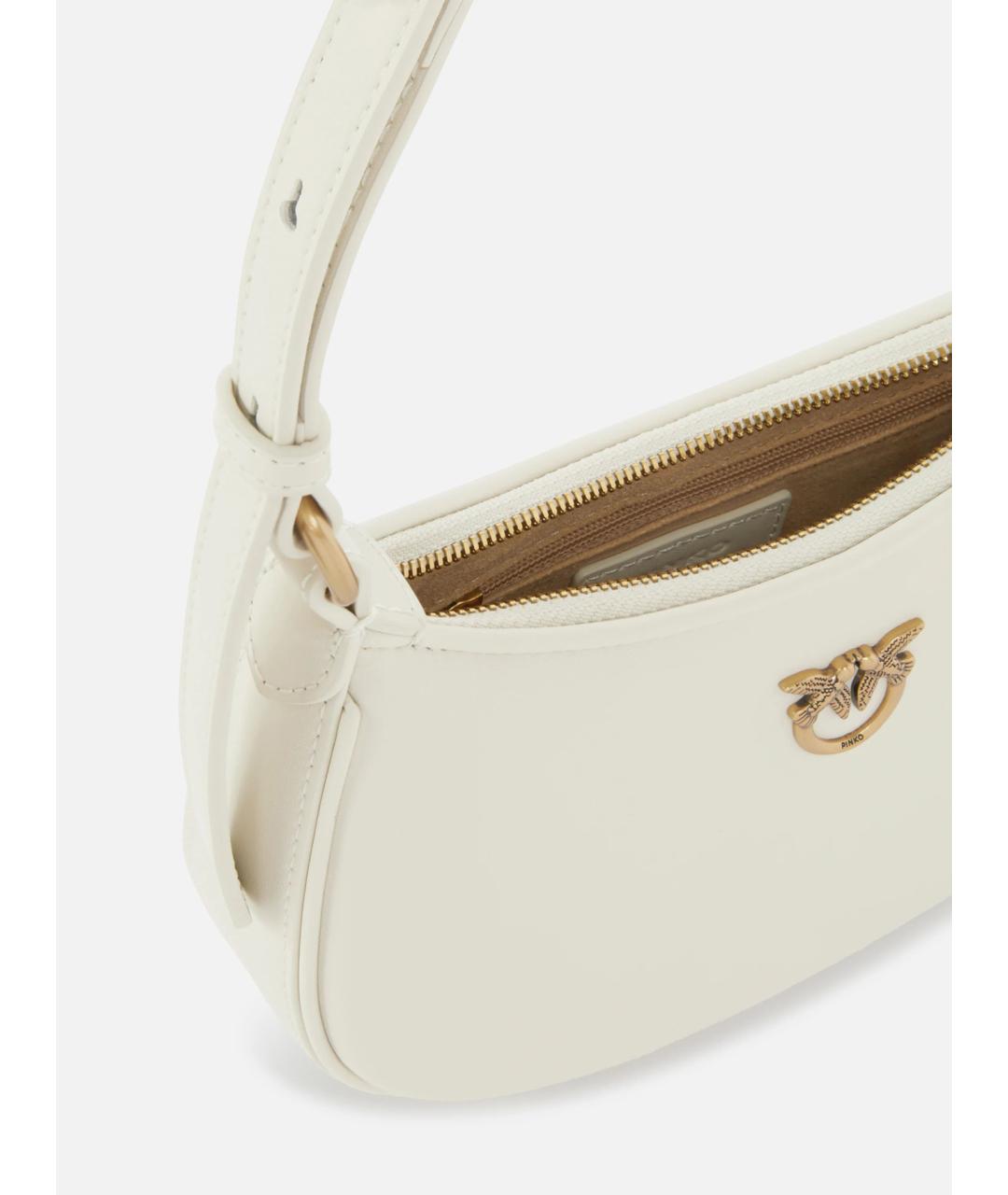 PINKO Белая кожаная сумка через плечо, фото 4