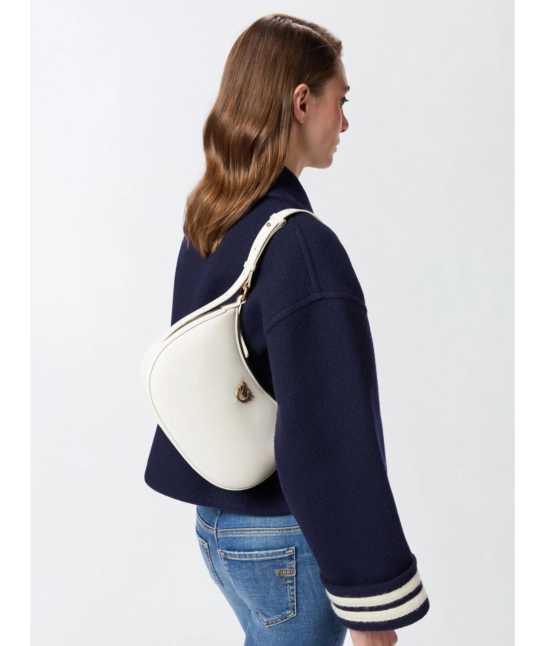 PINKO Белая кожаная сумка через плечо, фото 2