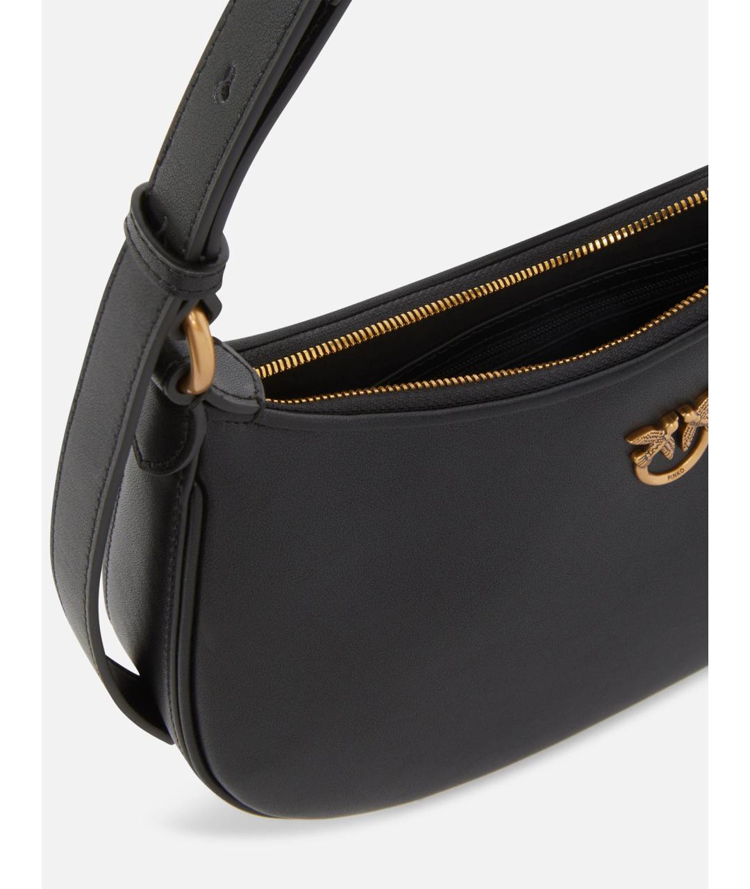 PINKO Черная кожаная сумка через плечо, фото 6