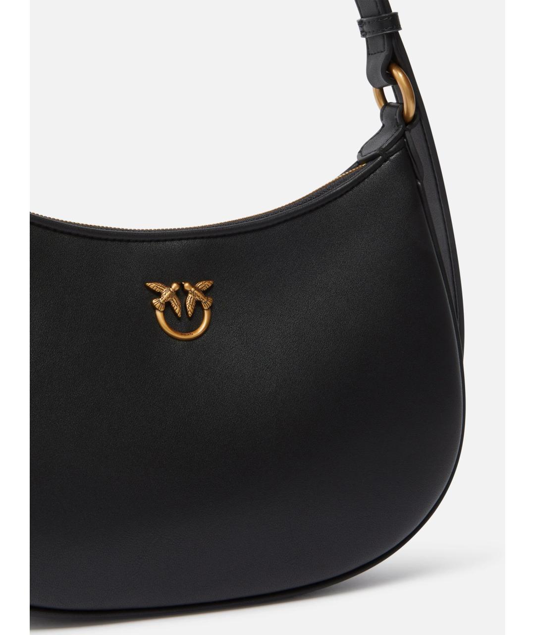 PINKO Черная кожаная сумка через плечо, фото 5