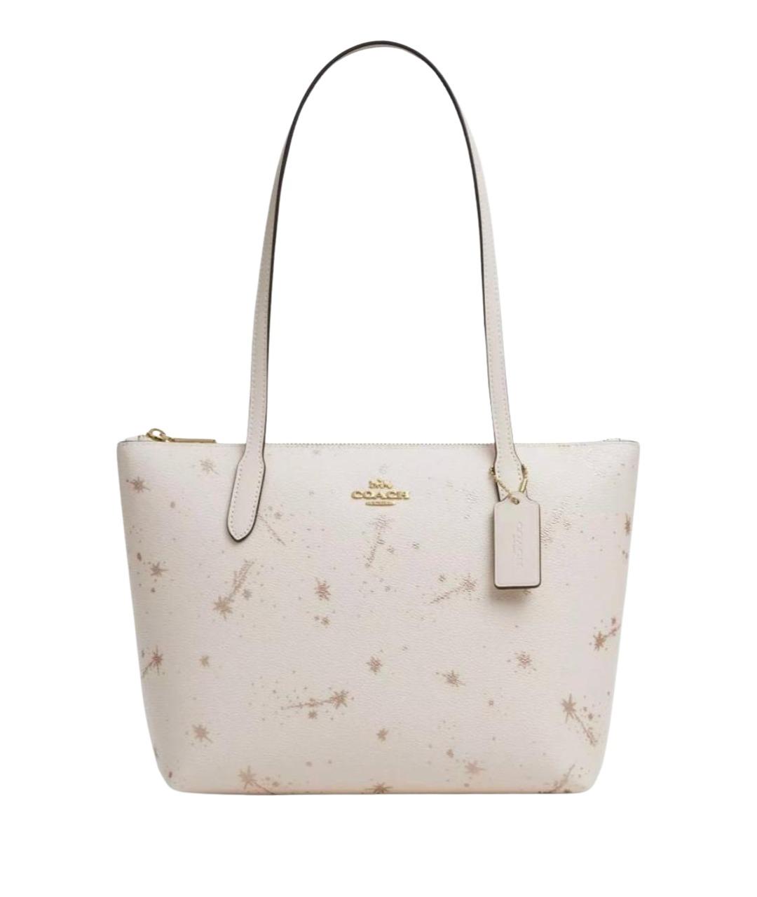 COACH Бежевая кожаная сумка тоут, фото 1