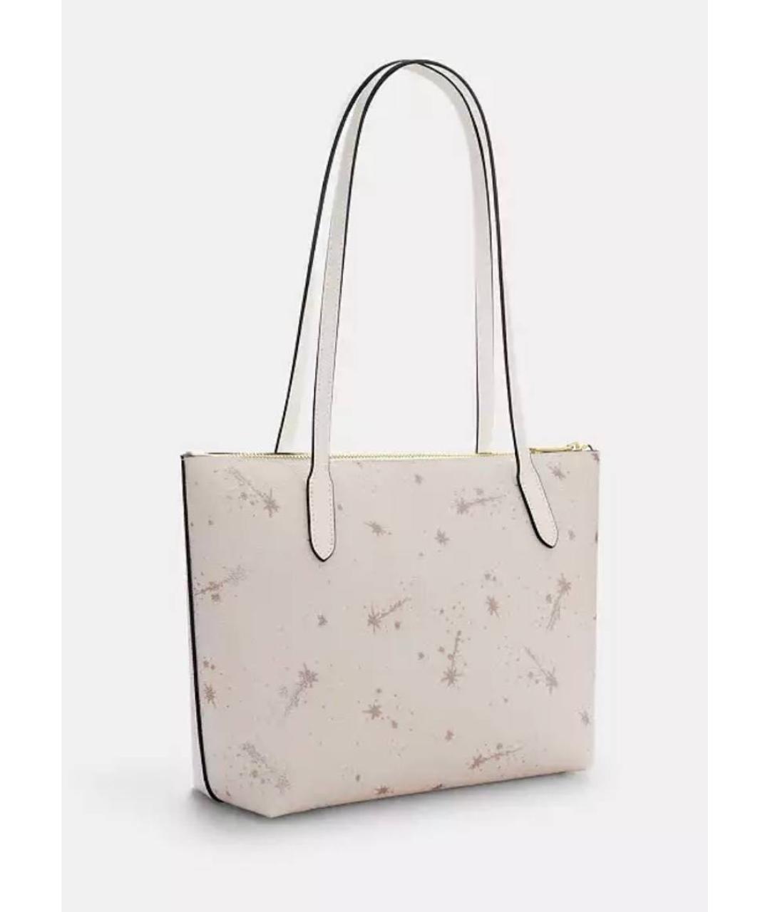 COACH Бежевая кожаная сумка тоут, фото 2