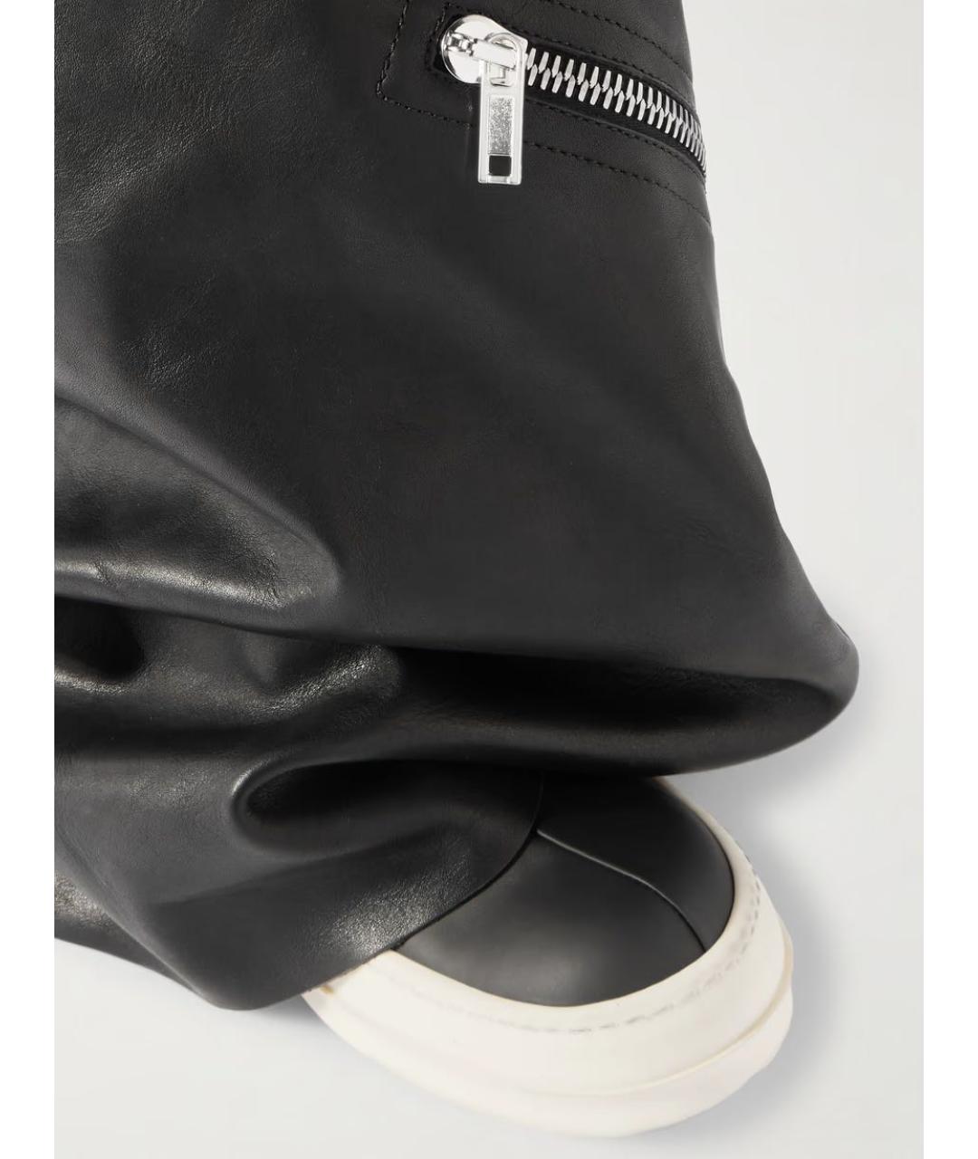 RICK OWENS Черные кожаные ботфорты, фото 4