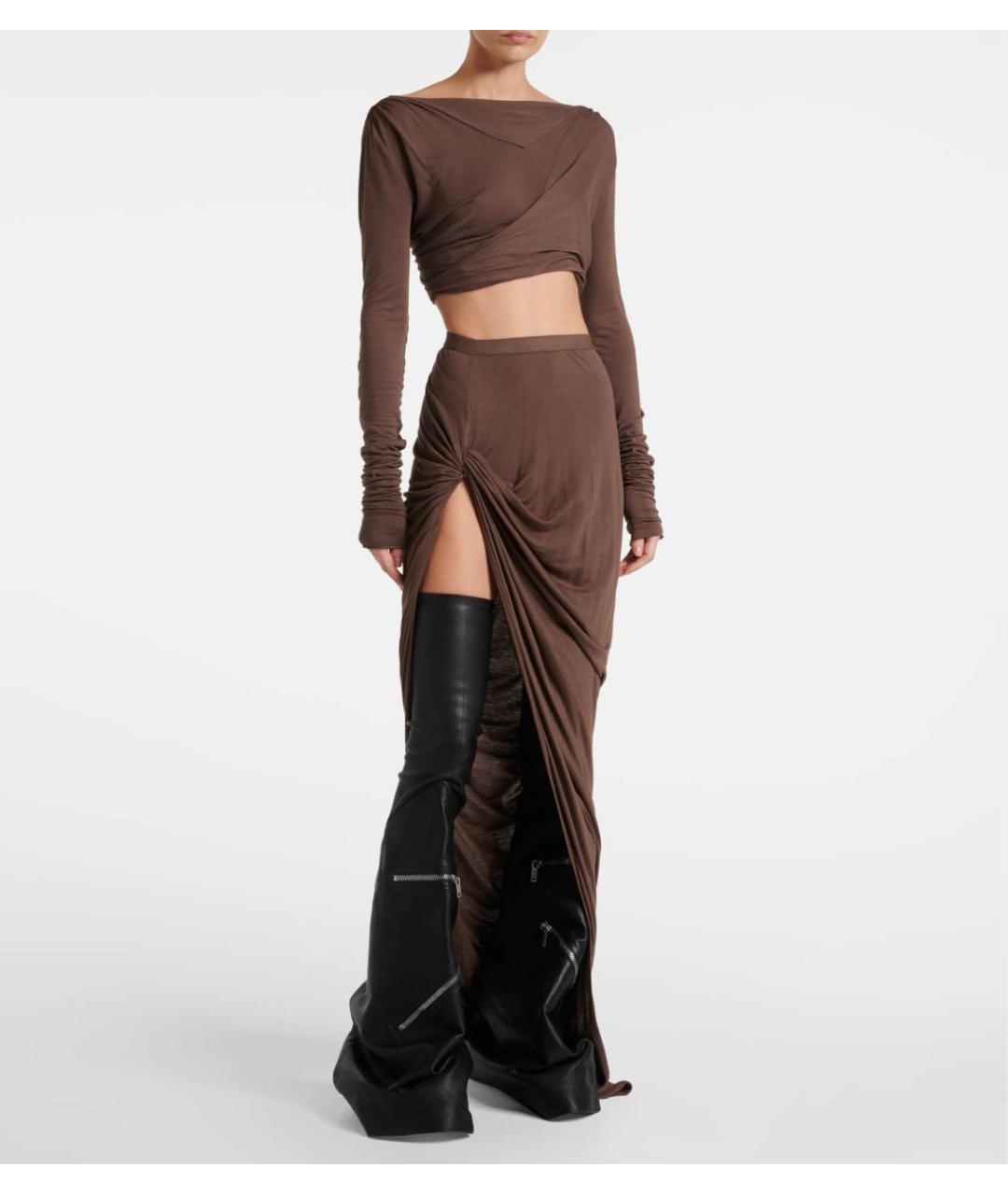 RICK OWENS Черные кожаные ботфорты, фото 8