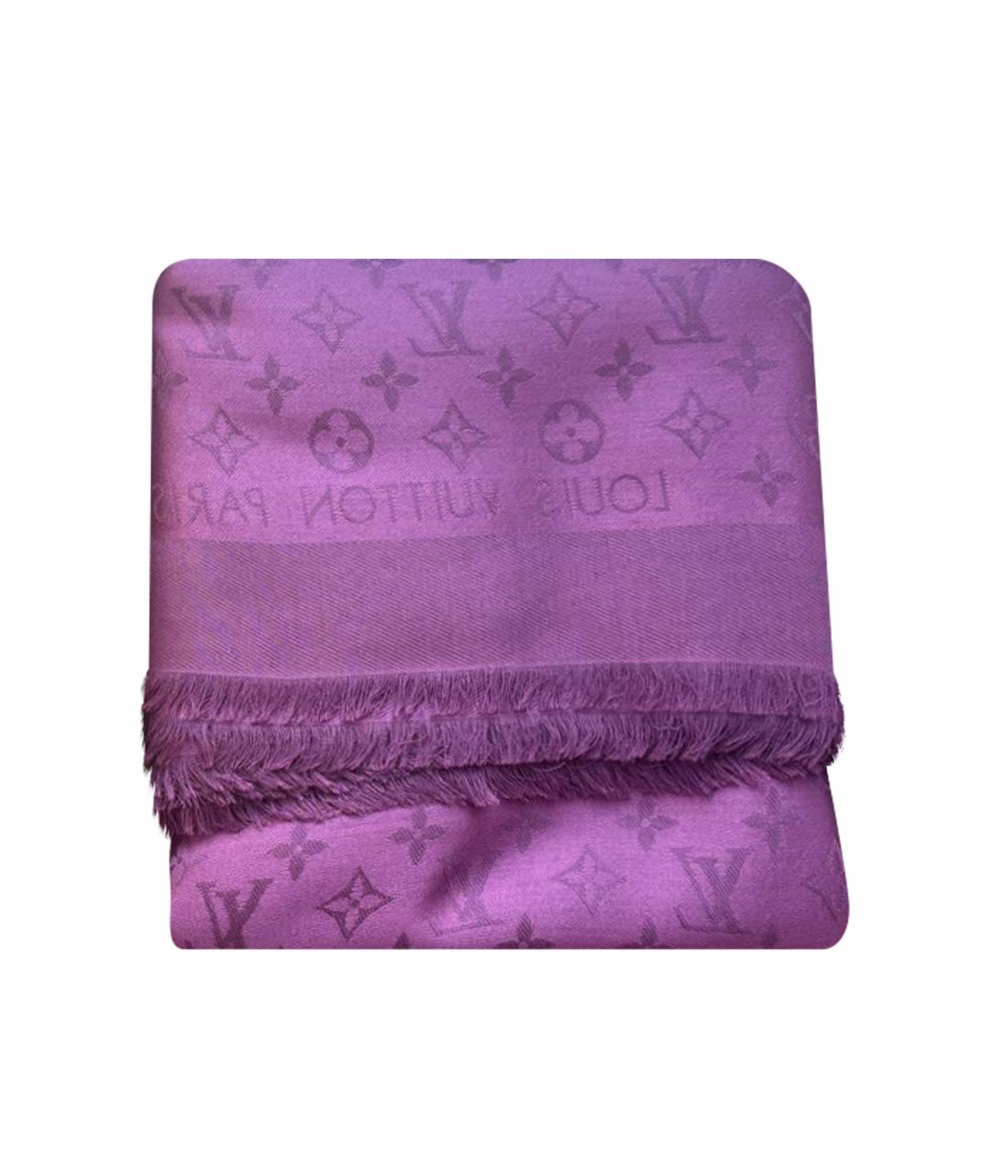 LOUIS VUITTON Бордовый шелковый платок, фото 1