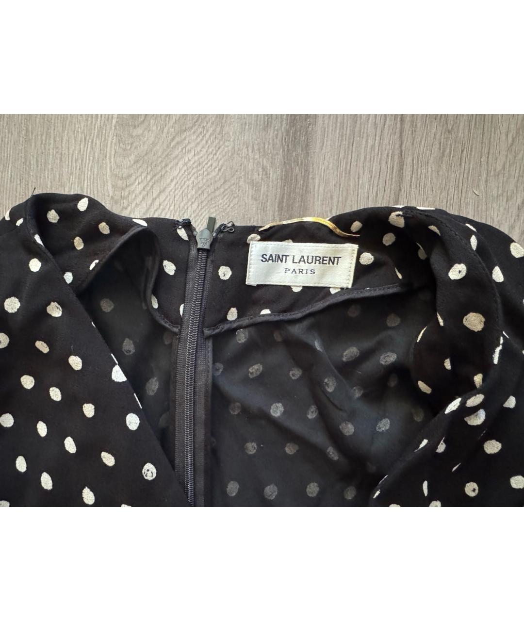 SAINT LAURENT Черное вискозное коктейльное платье, фото 3