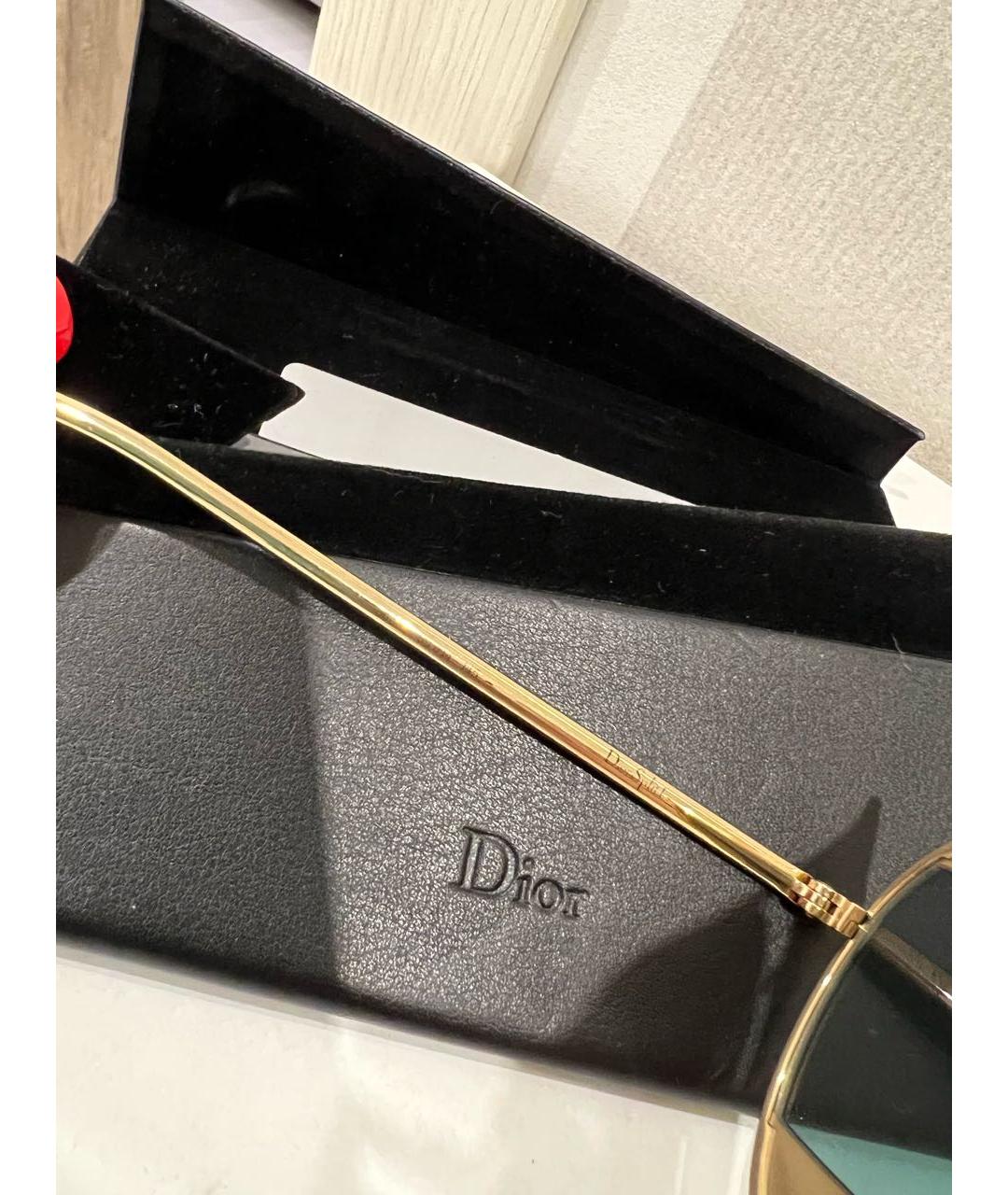 CHRISTIAN DIOR Золотые металлические солнцезащитные очки, фото 4