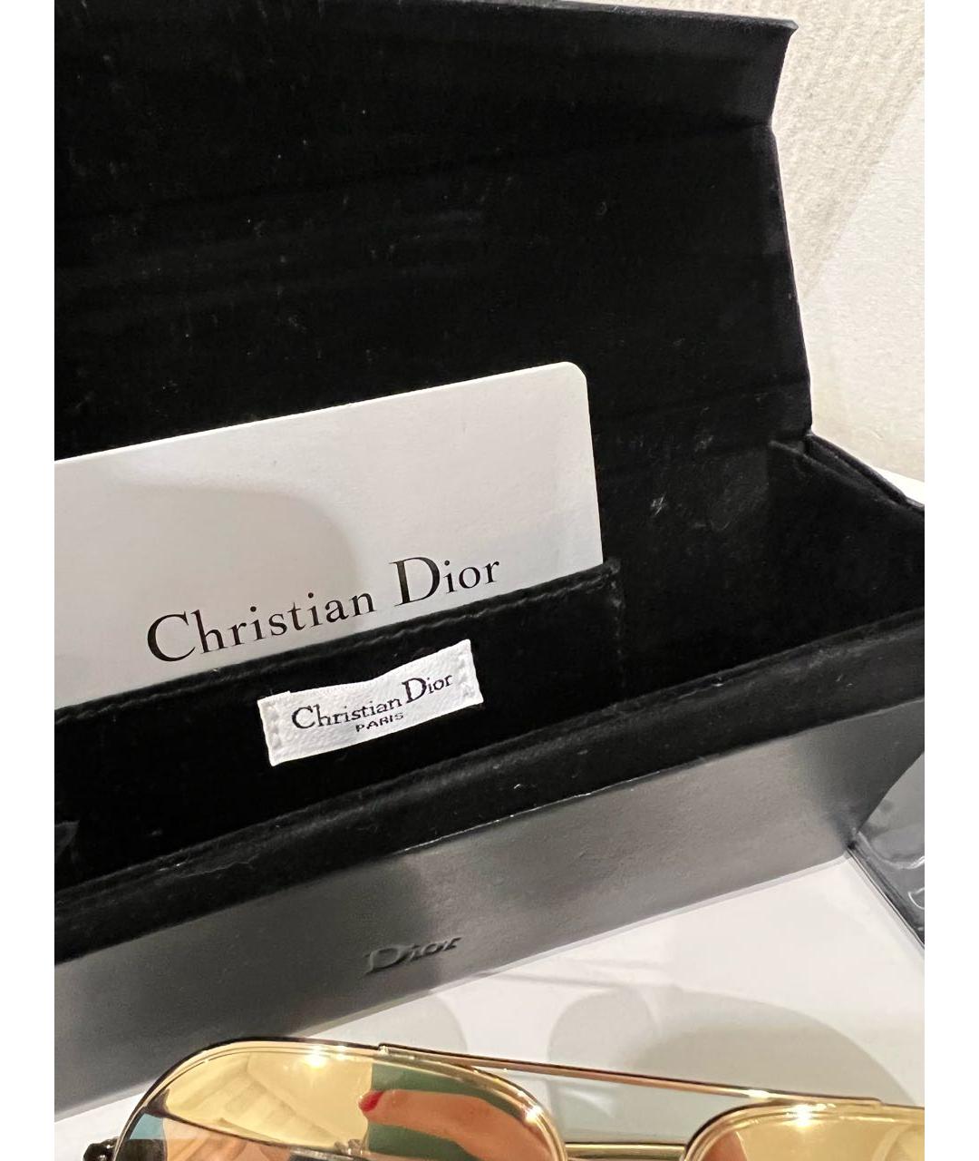 CHRISTIAN DIOR Золотые металлические солнцезащитные очки, фото 3