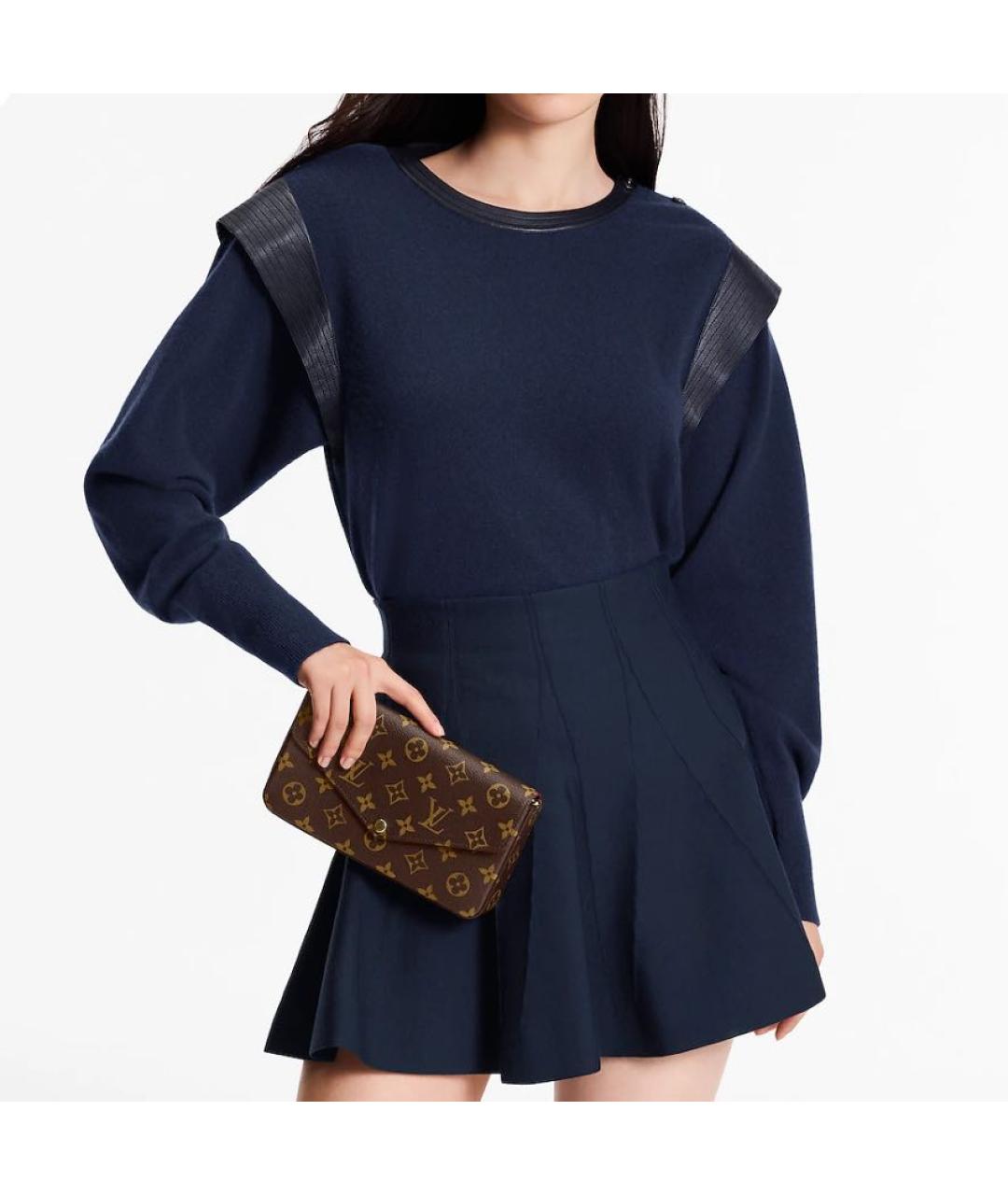 LOUIS VUITTON Коричневая кожаная сумка через плечо, фото 4