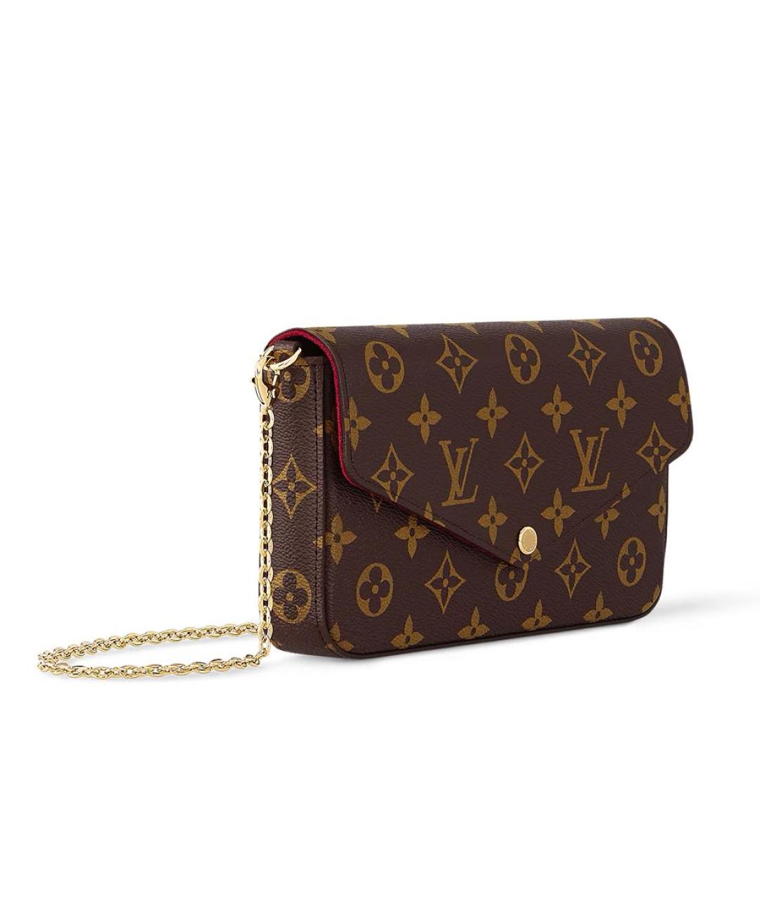 LOUIS VUITTON Коричневая кожаная сумка через плечо, фото 2