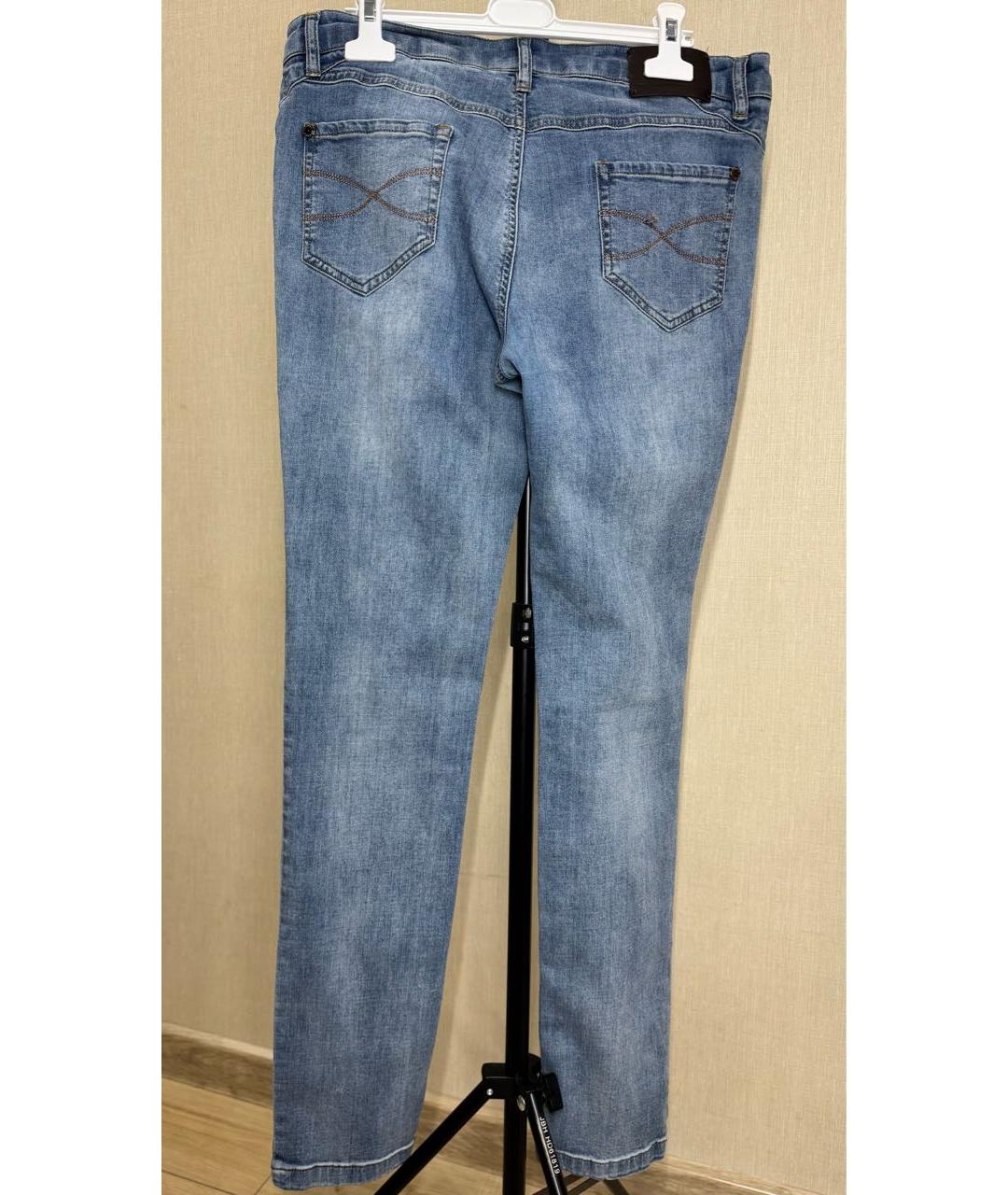 BRUNELLO CUCINELLI Синие хлопковые джинсы слим, фото 2