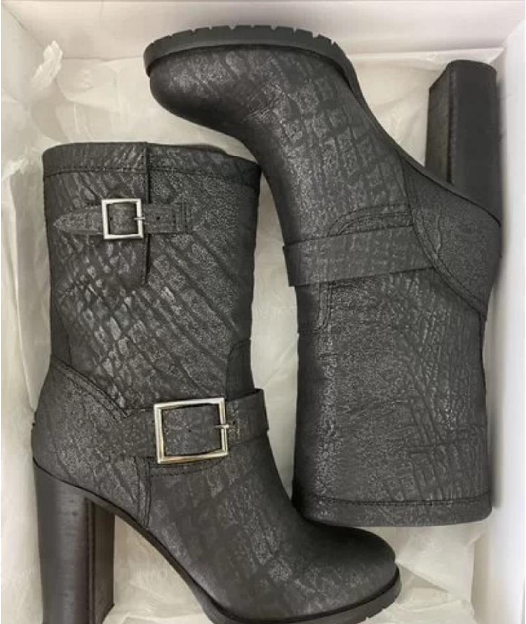 JIMMY CHOO Антрацитовые кожаные сапоги, фото 2