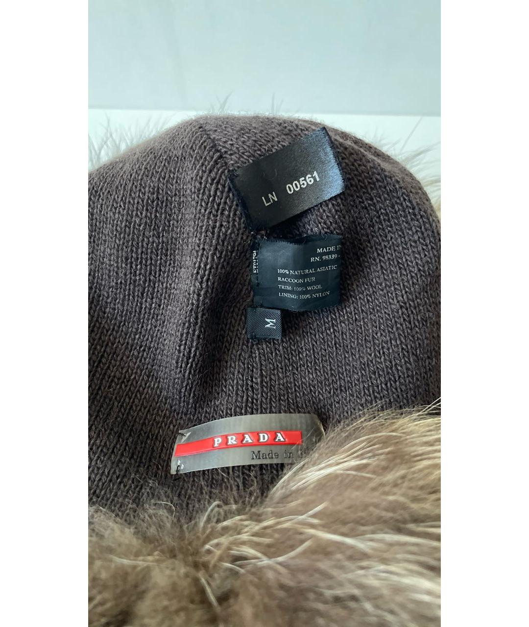 PRADA Коричневая шапка, фото 3