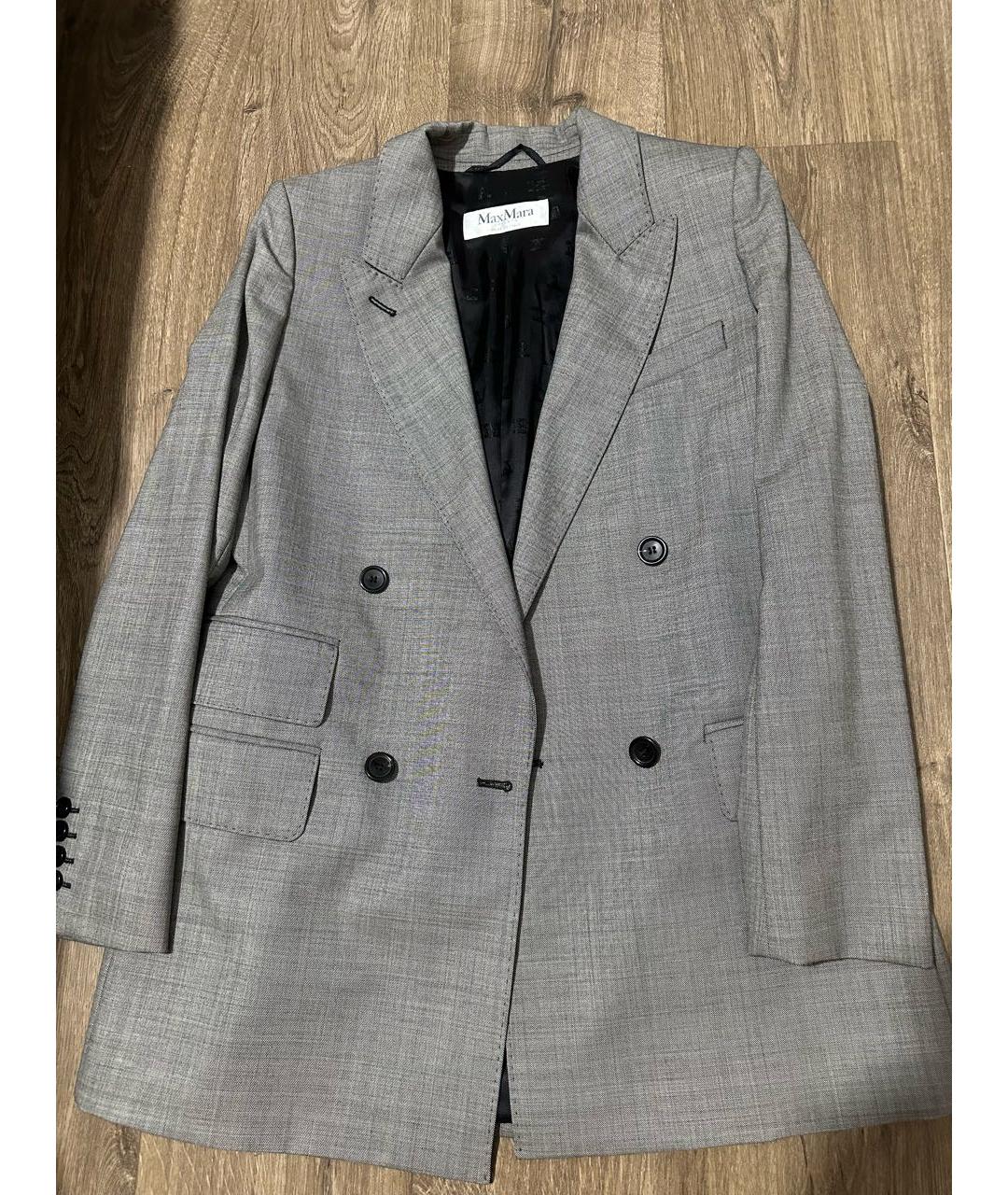 'S MAX MARA Серый шерстяной костюм с брюками, фото 5