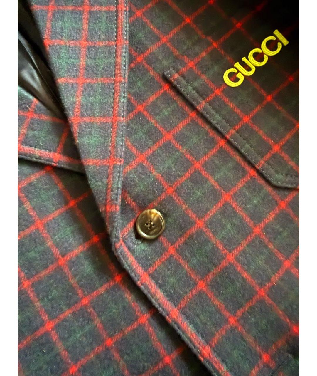 GUCCI Бордовый хлопковый пиджак, фото 4