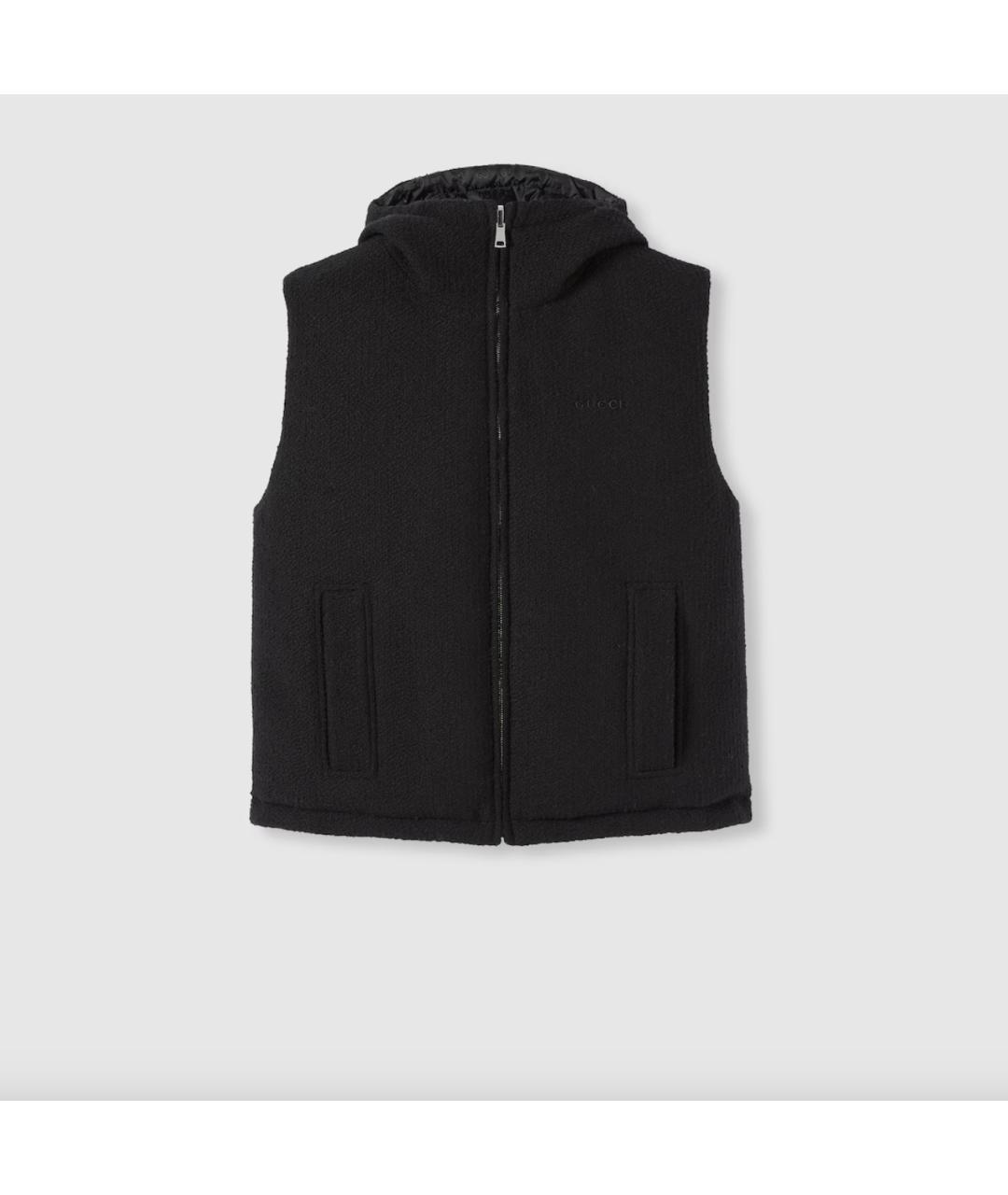 GUCCI Черный шерстяной жилет, фото 7