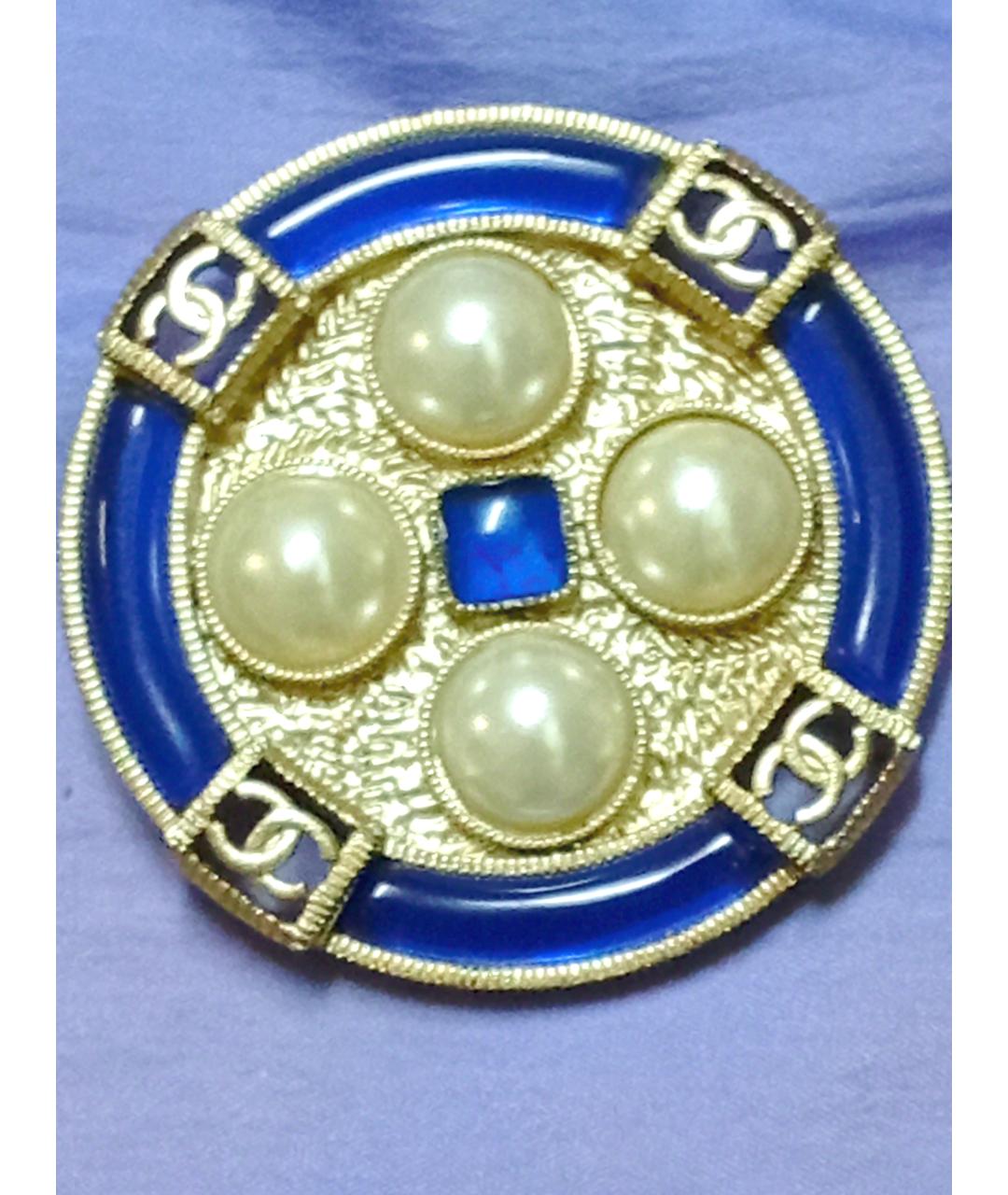 CHANEL Синяя металлическая булавка / брошь, фото 4