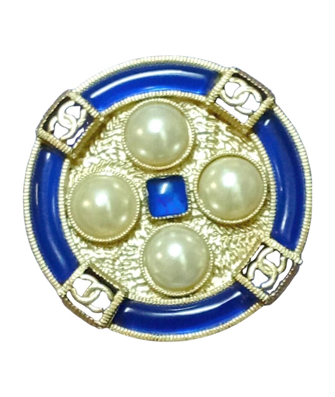 CHANEL Синяя металлическая булавка / брошь, фото 1