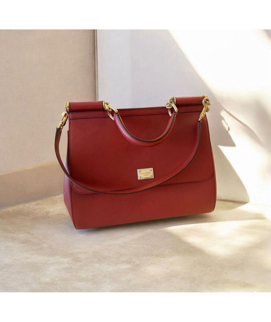 DOLCE&GABBANA Коричневая кожаная сумка с короткими ручками, фото 5