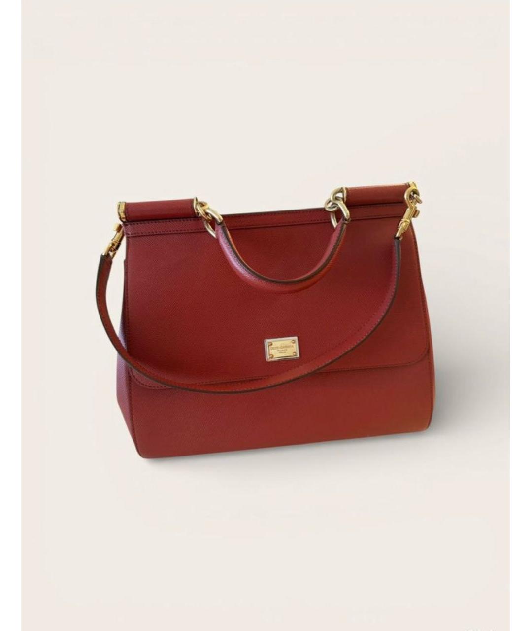 DOLCE&GABBANA Коричневая кожаная сумка с короткими ручками, фото 2