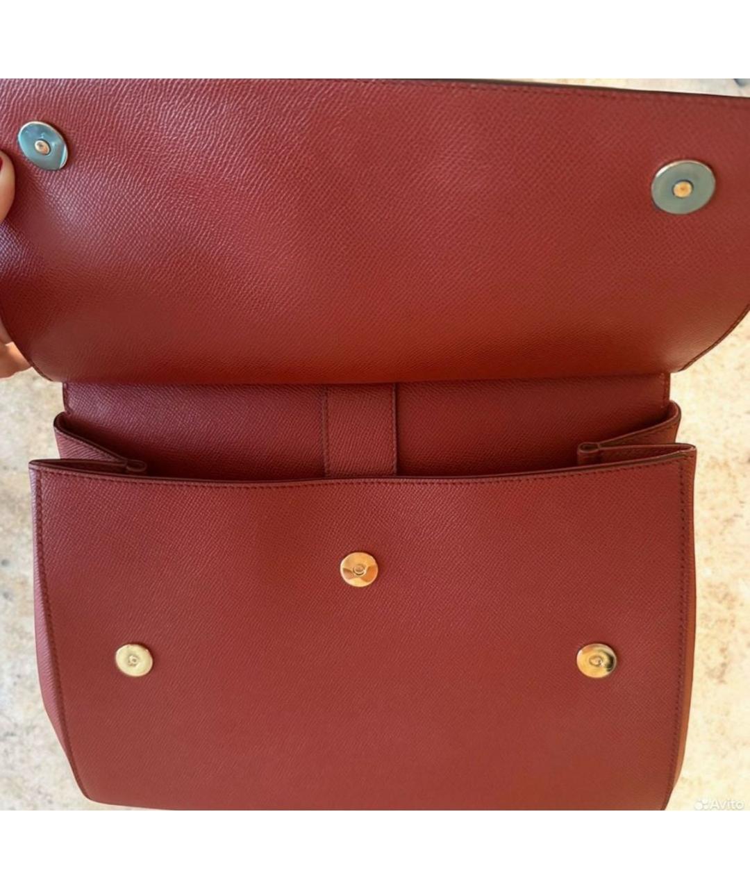 DOLCE&GABBANA Коричневая кожаная сумка с короткими ручками, фото 4