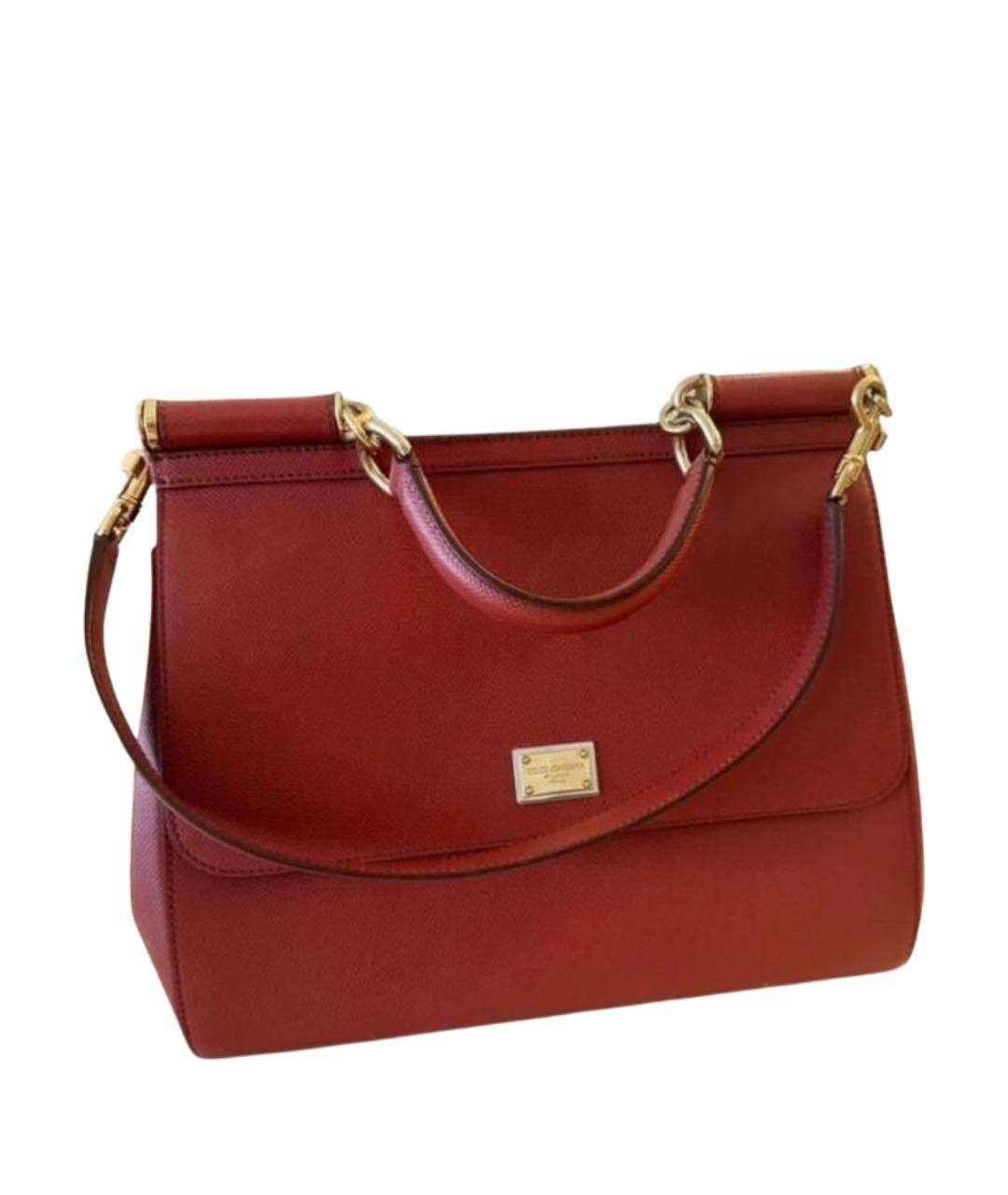 DOLCE&GABBANA Коричневая кожаная сумка с короткими ручками, фото 1