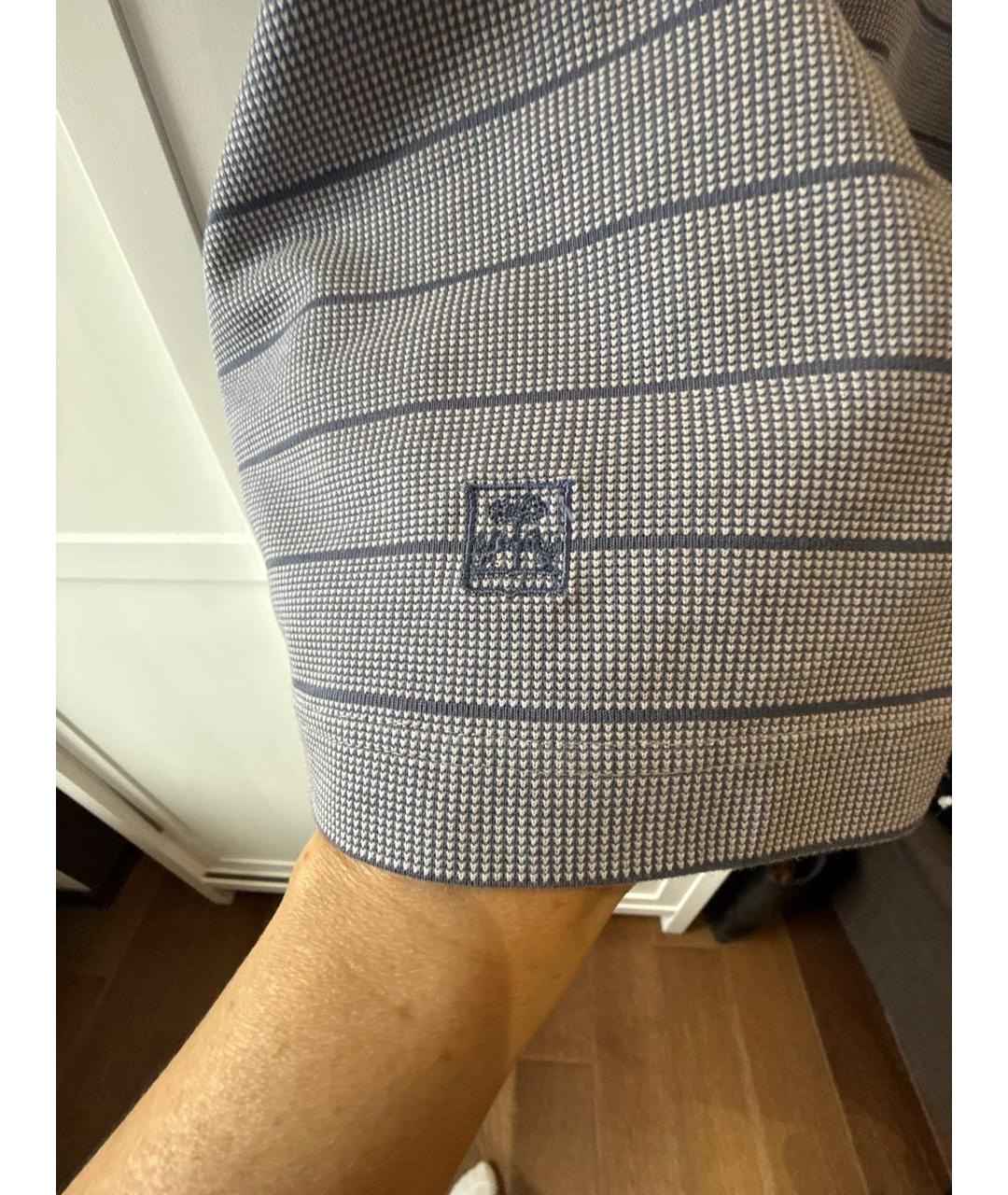 CORNELIANI Серое хлопковое поло с коротким рукавом, фото 4