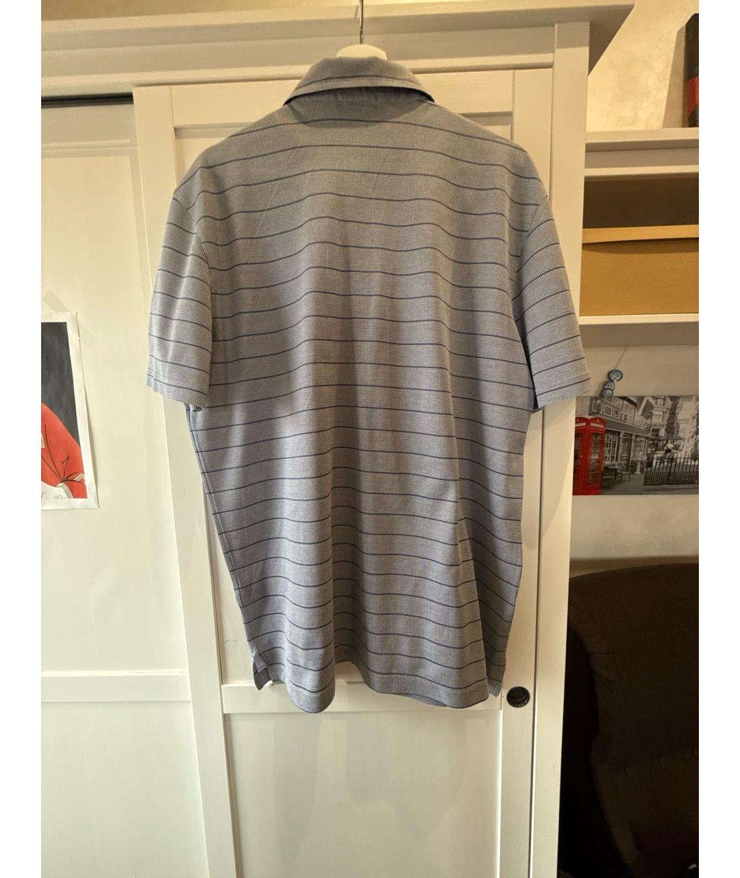 CORNELIANI Серое хлопковое поло с коротким рукавом, фото 2