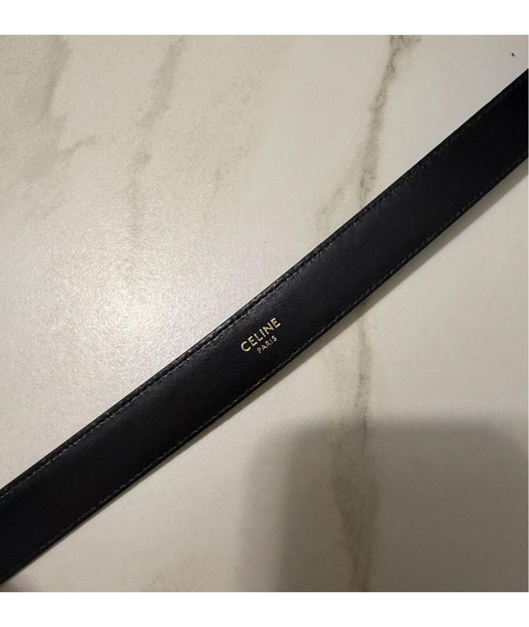 CELINE Черный кожаный ремень, фото 3