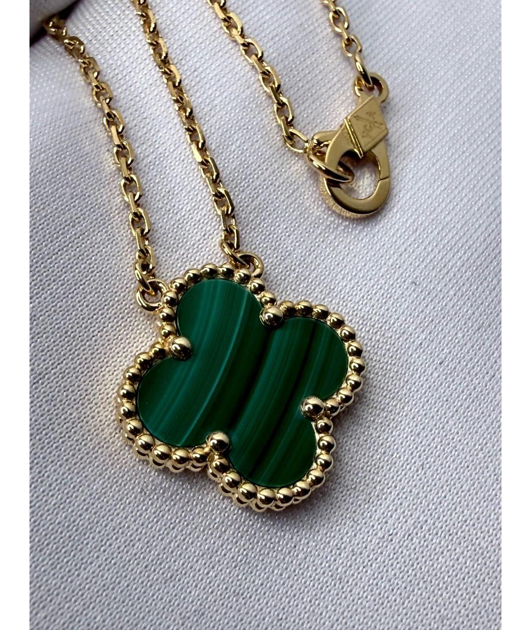 VAN CLEEF & ARPELS Зеленые колье из желтого золота, фото 3