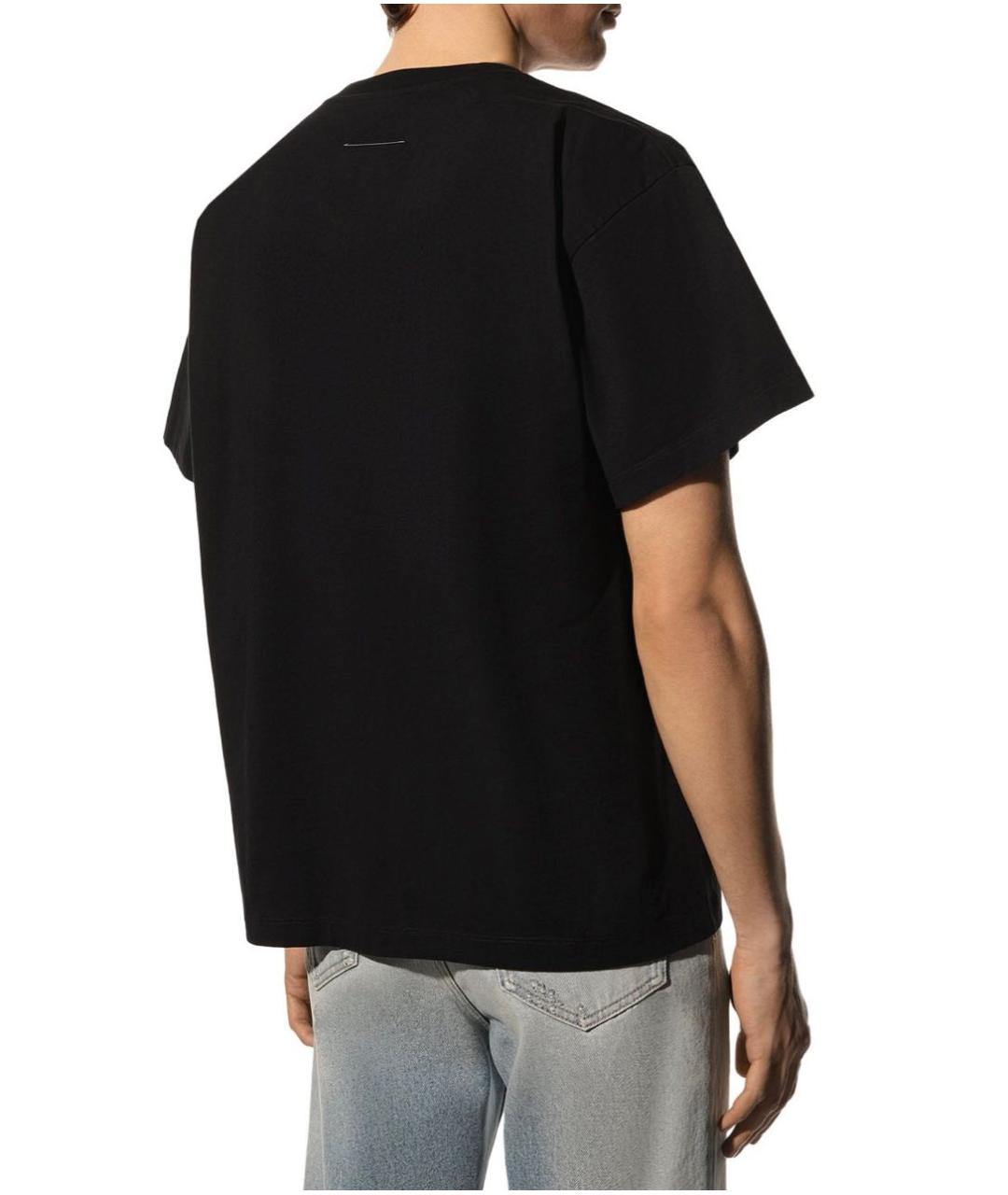 MM6 MAISON MARGIELA Черная хлопковая футболка, фото 4