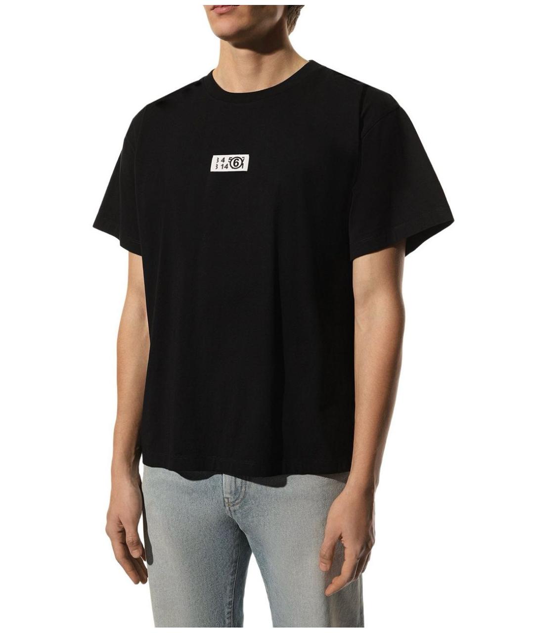 MM6 MAISON MARGIELA Черная хлопковая футболка, фото 3