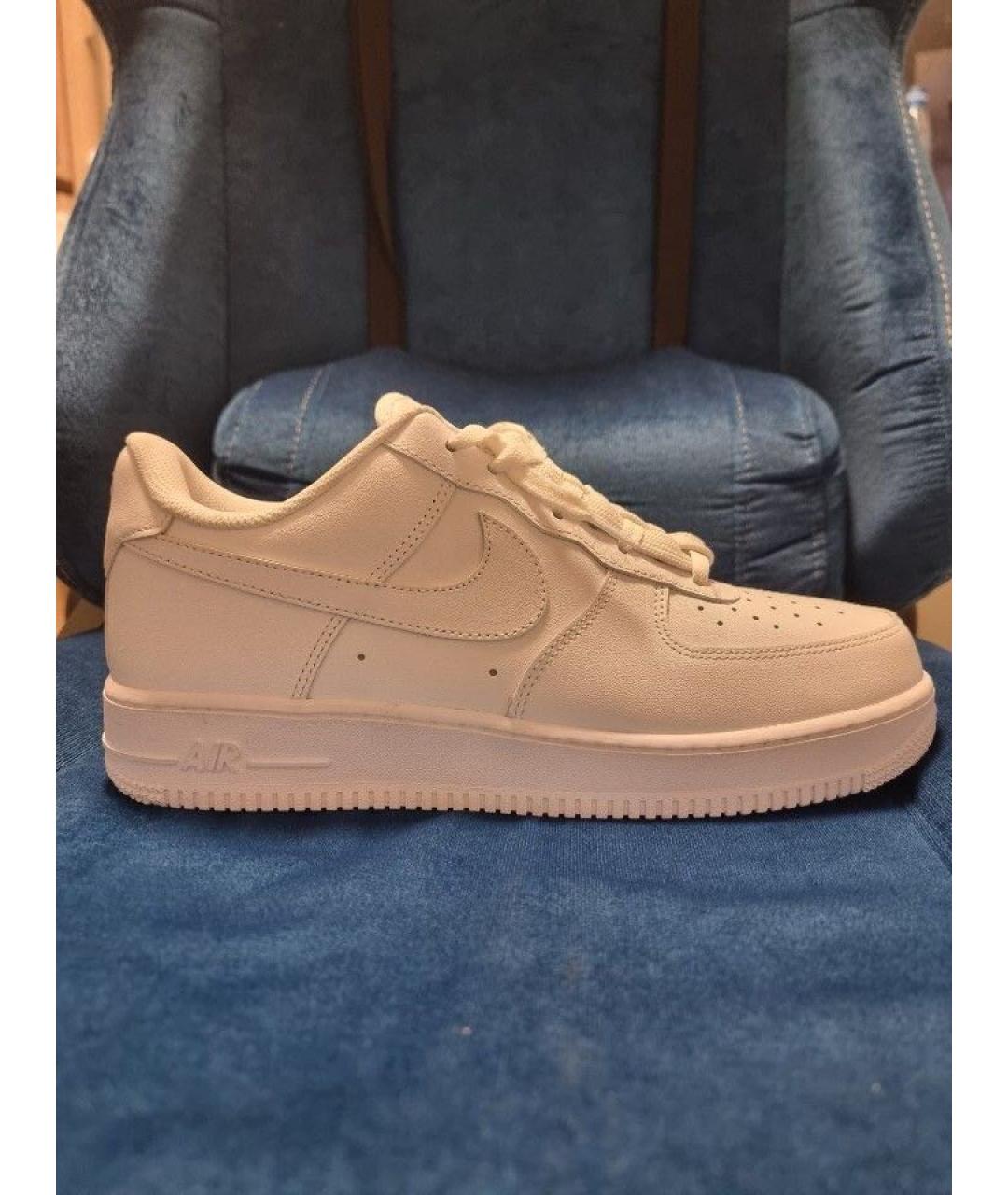 NIKE Белые кожаные низкие кроссовки / кеды, фото 9