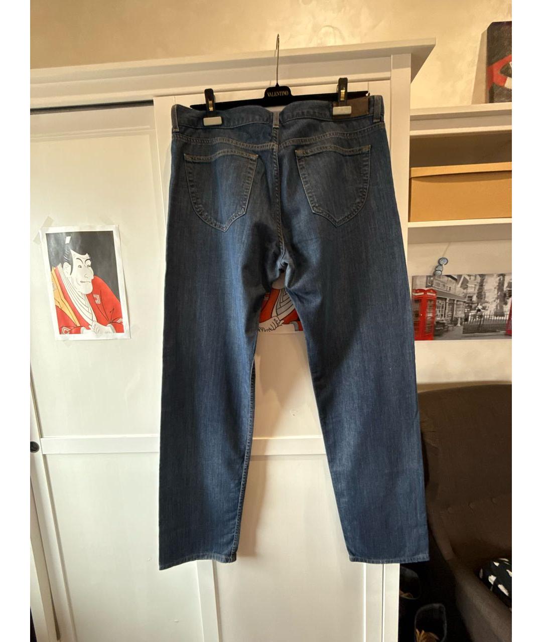 ZEGNA Синие хлопковые прямые джинсы, фото 2