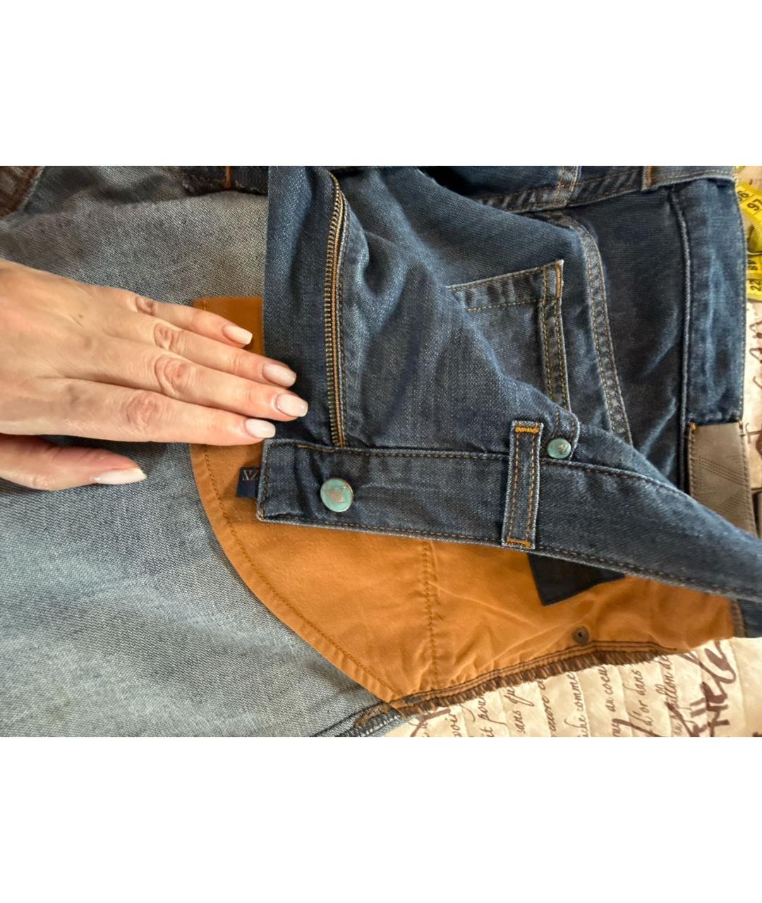 ZEGNA Синие хлопковые прямые джинсы, фото 7