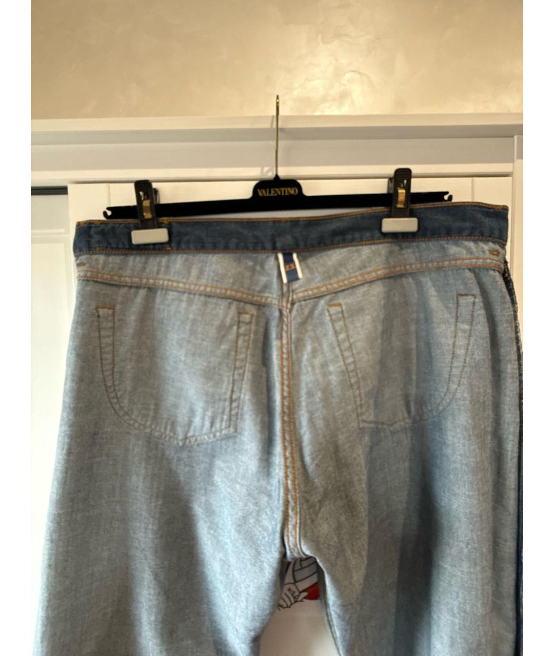 ZEGNA Синие хлопковые прямые джинсы, фото 3