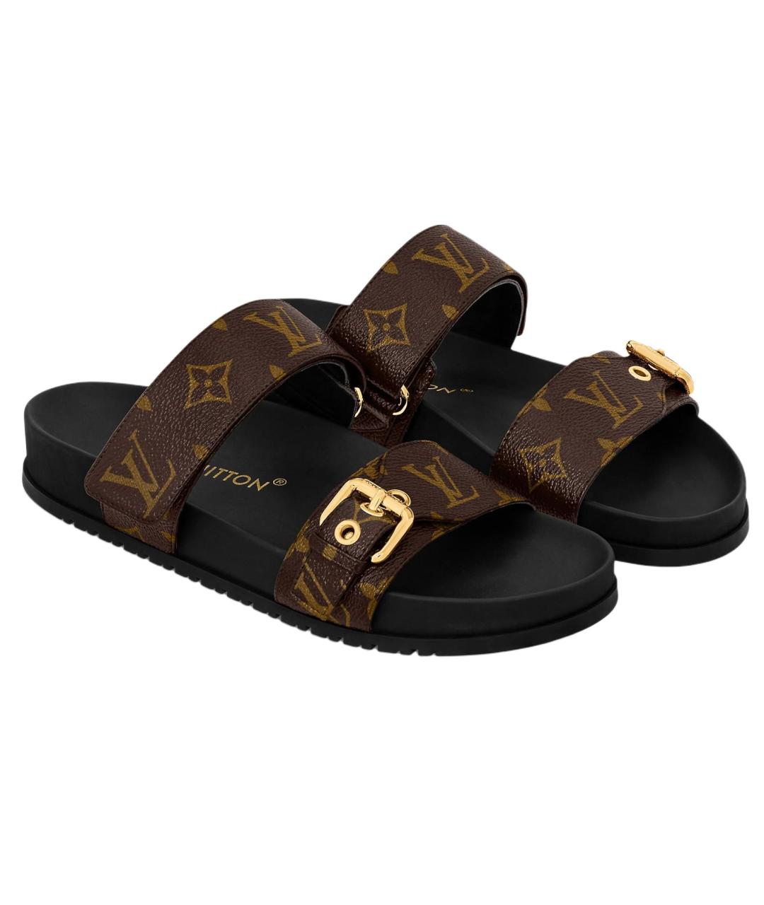 LOUIS VUITTON Коричневые сандалии, фото 3