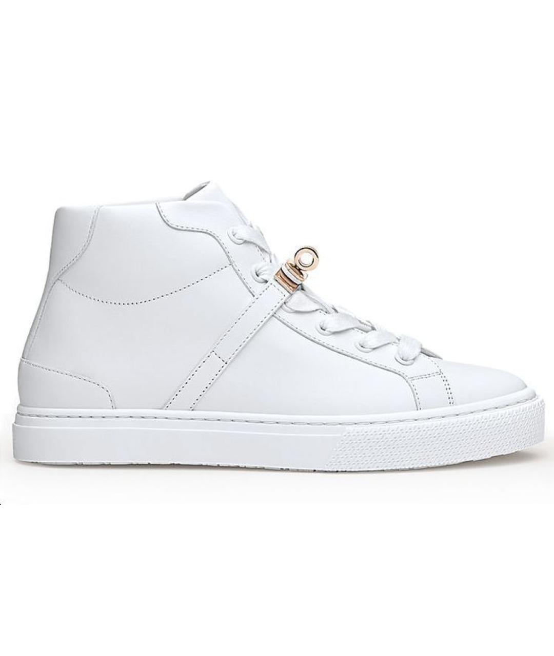 HERMES Белые кожаные кеды, фото 6