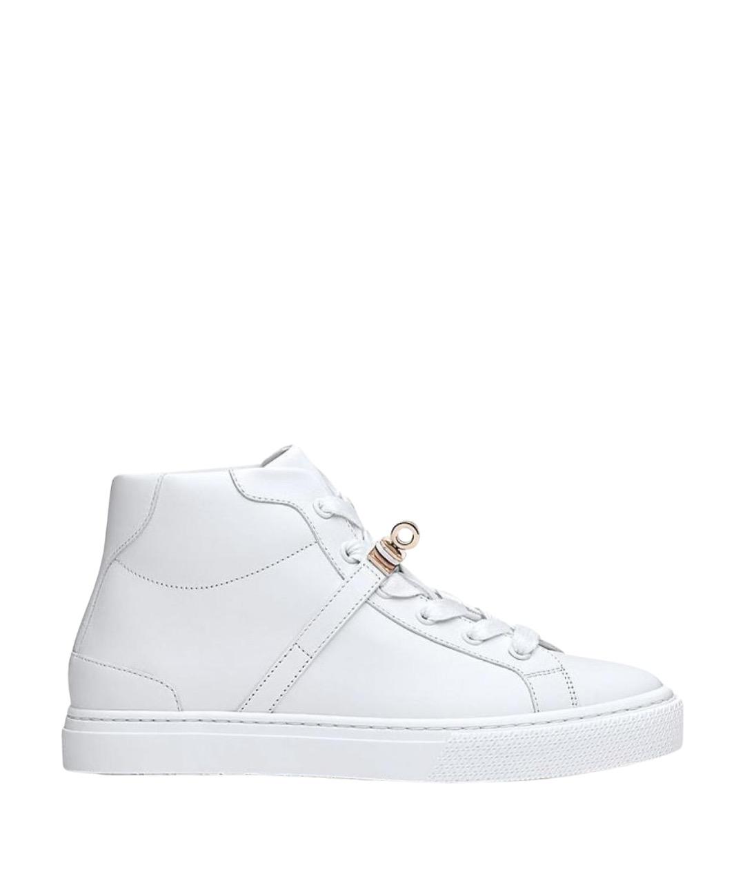 HERMES Белые кожаные кеды, фото 1