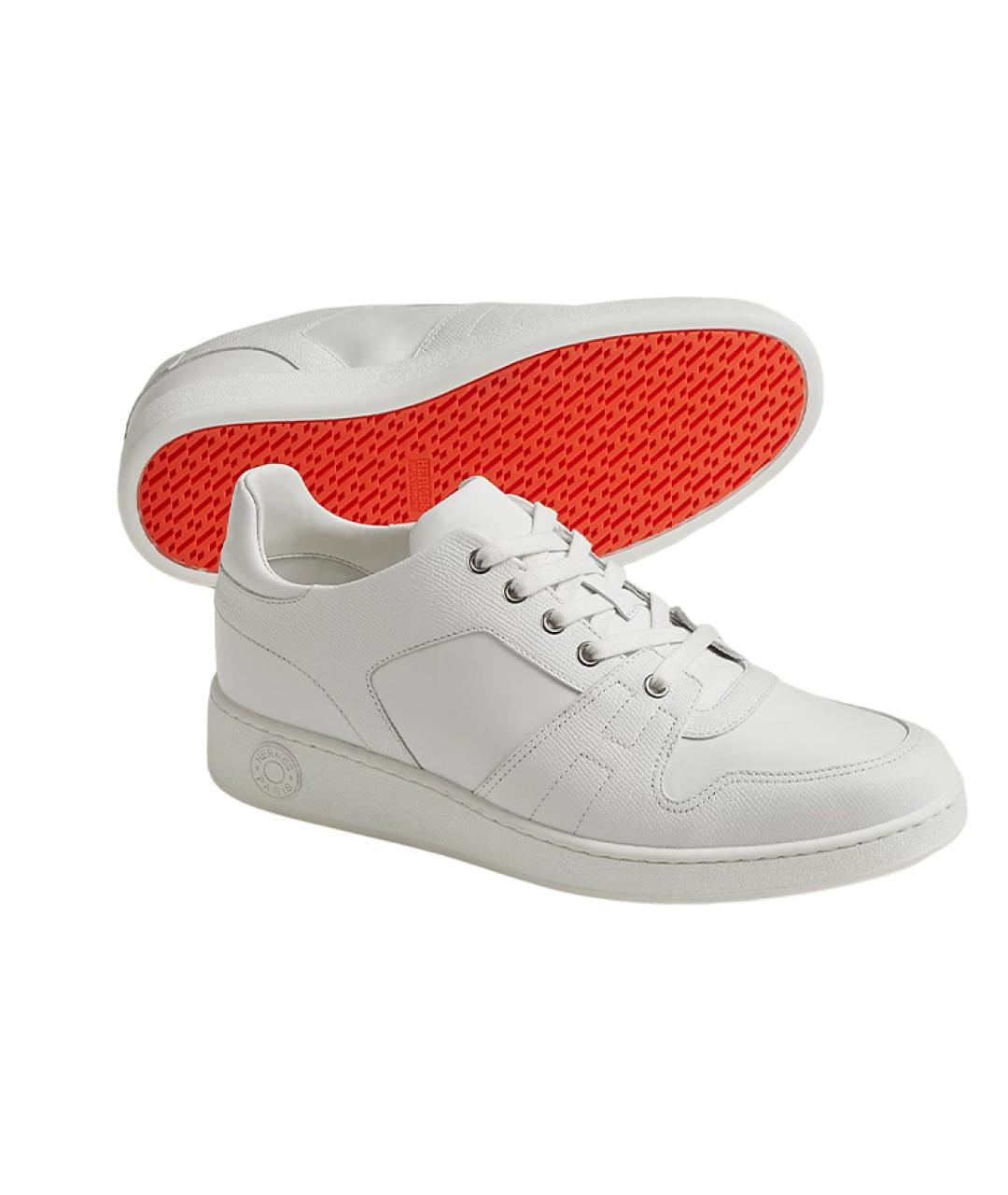 HERMES Белые кожаные низкие кроссовки / кеды, фото 5