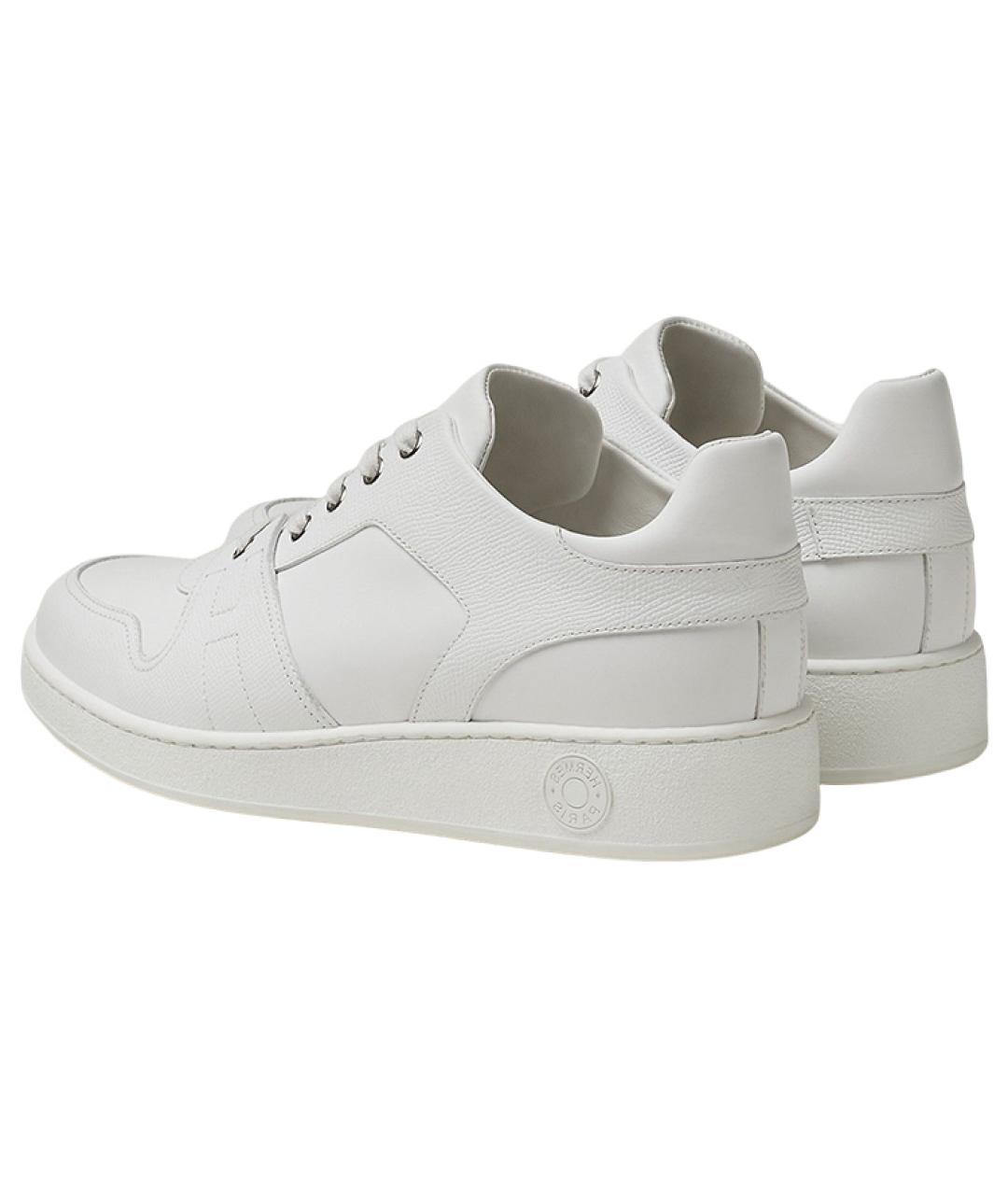 HERMES Белые кожаные низкие кроссовки / кеды, фото 4