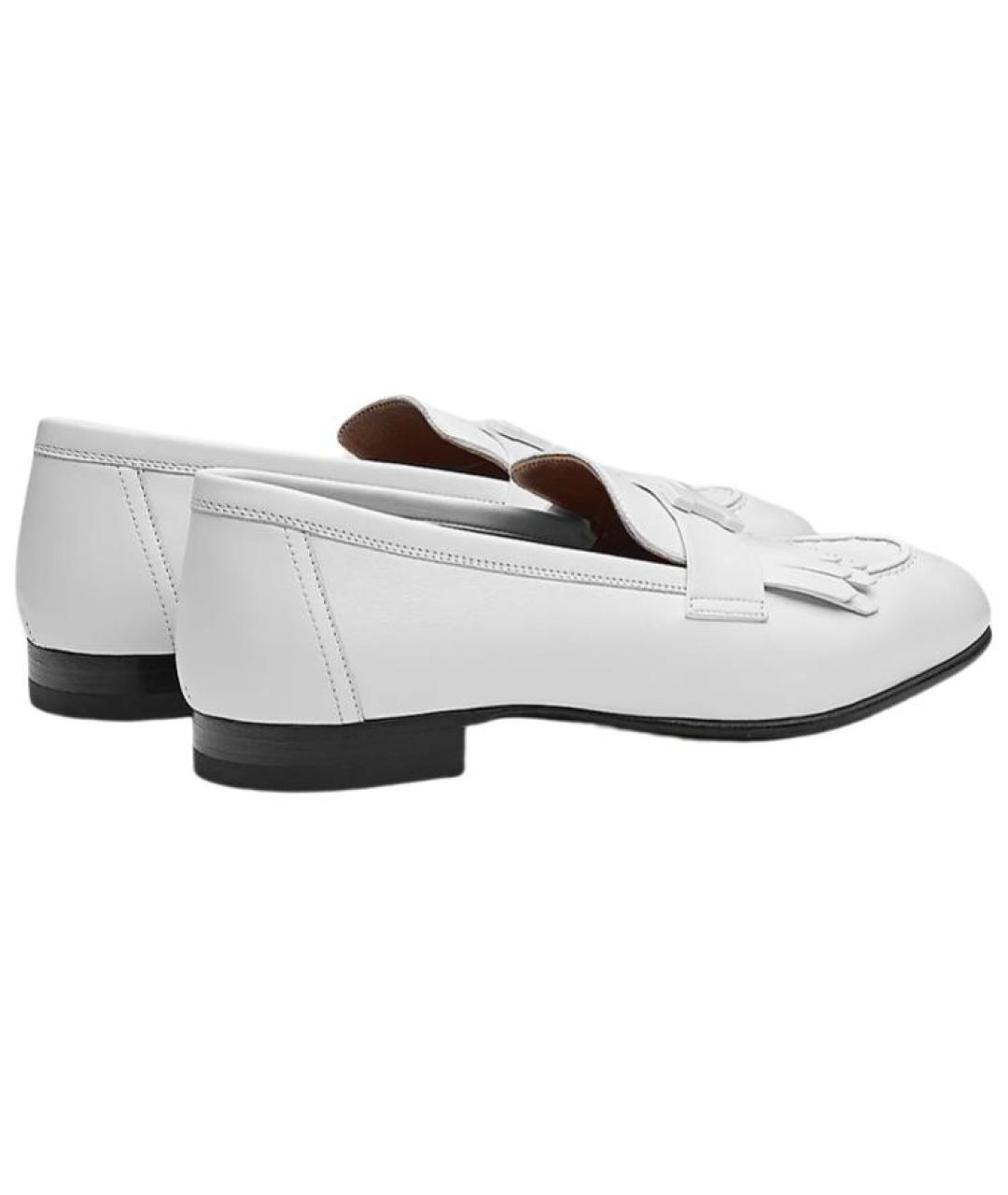 HERMES Белые кожаные лоферы, фото 5