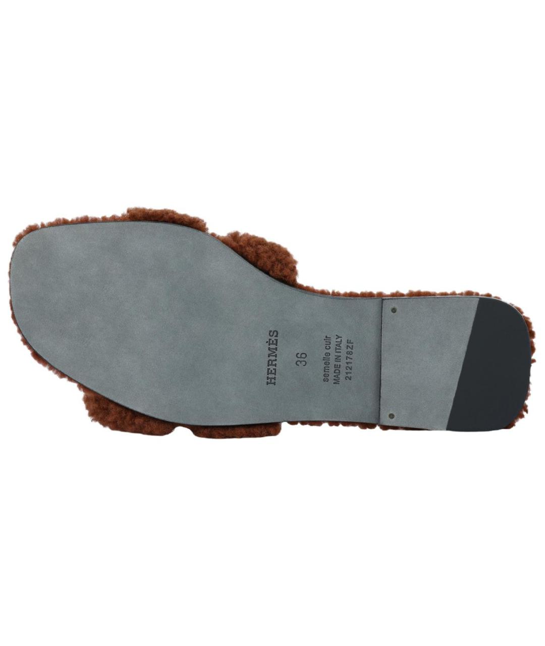 HERMES Коричневые сандалии, фото 5